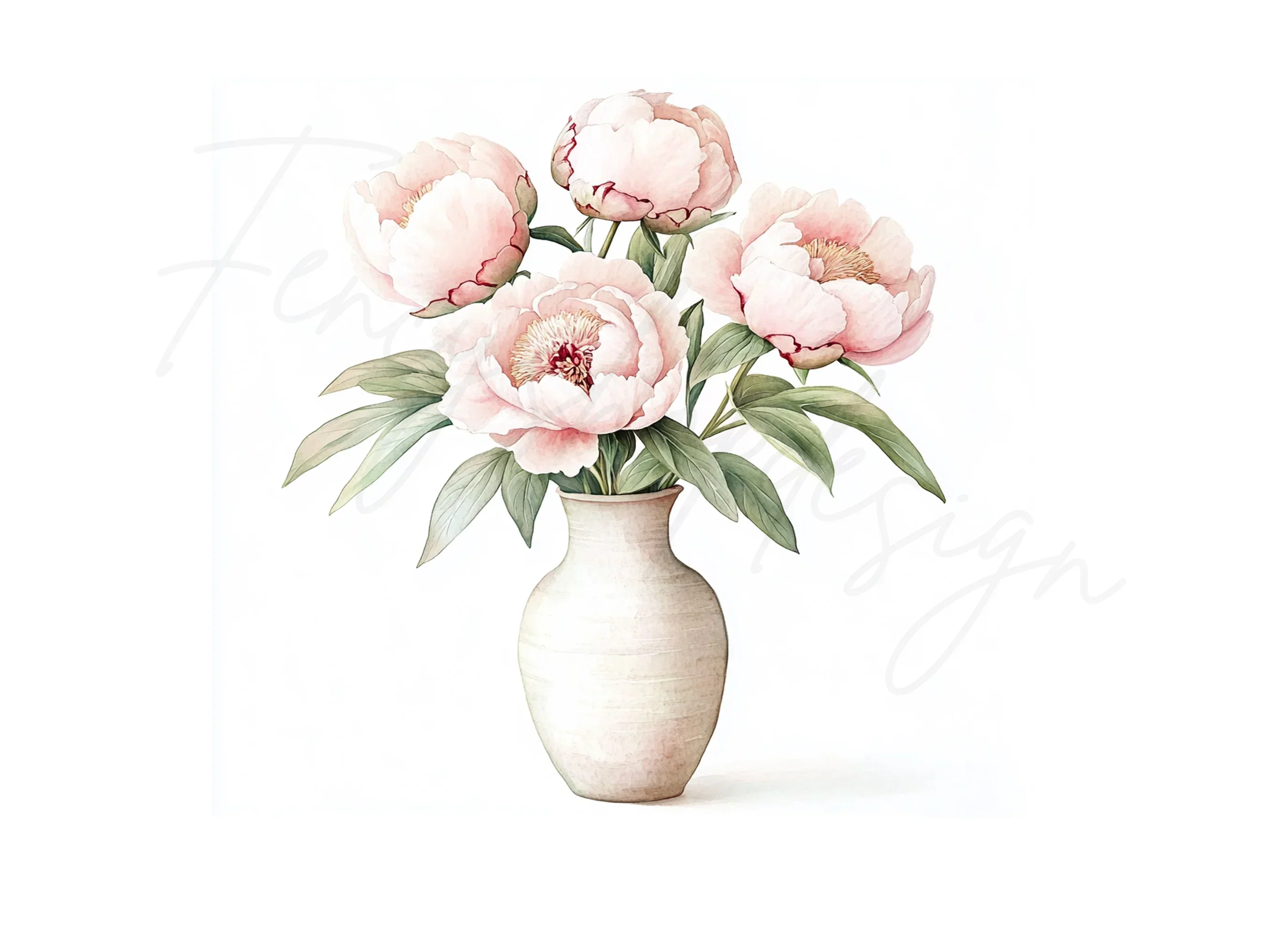Elegant Pink Peony Bouquet Clipart Bundle - Image 2
