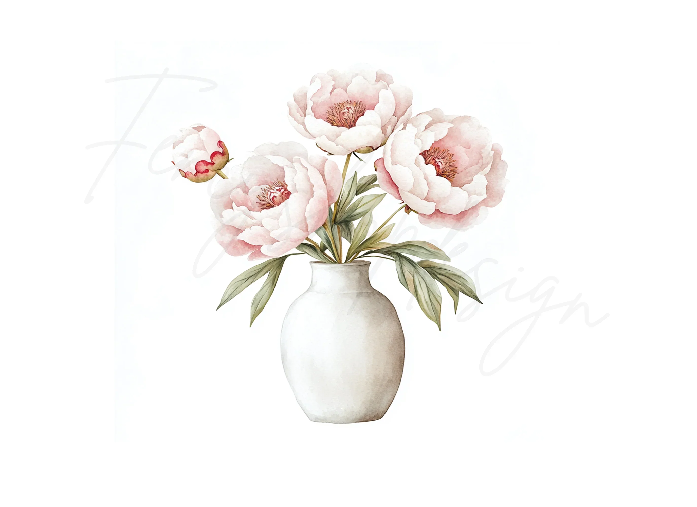 Elegant Pink Peony Bouquet Clipart Bundle - Image 3