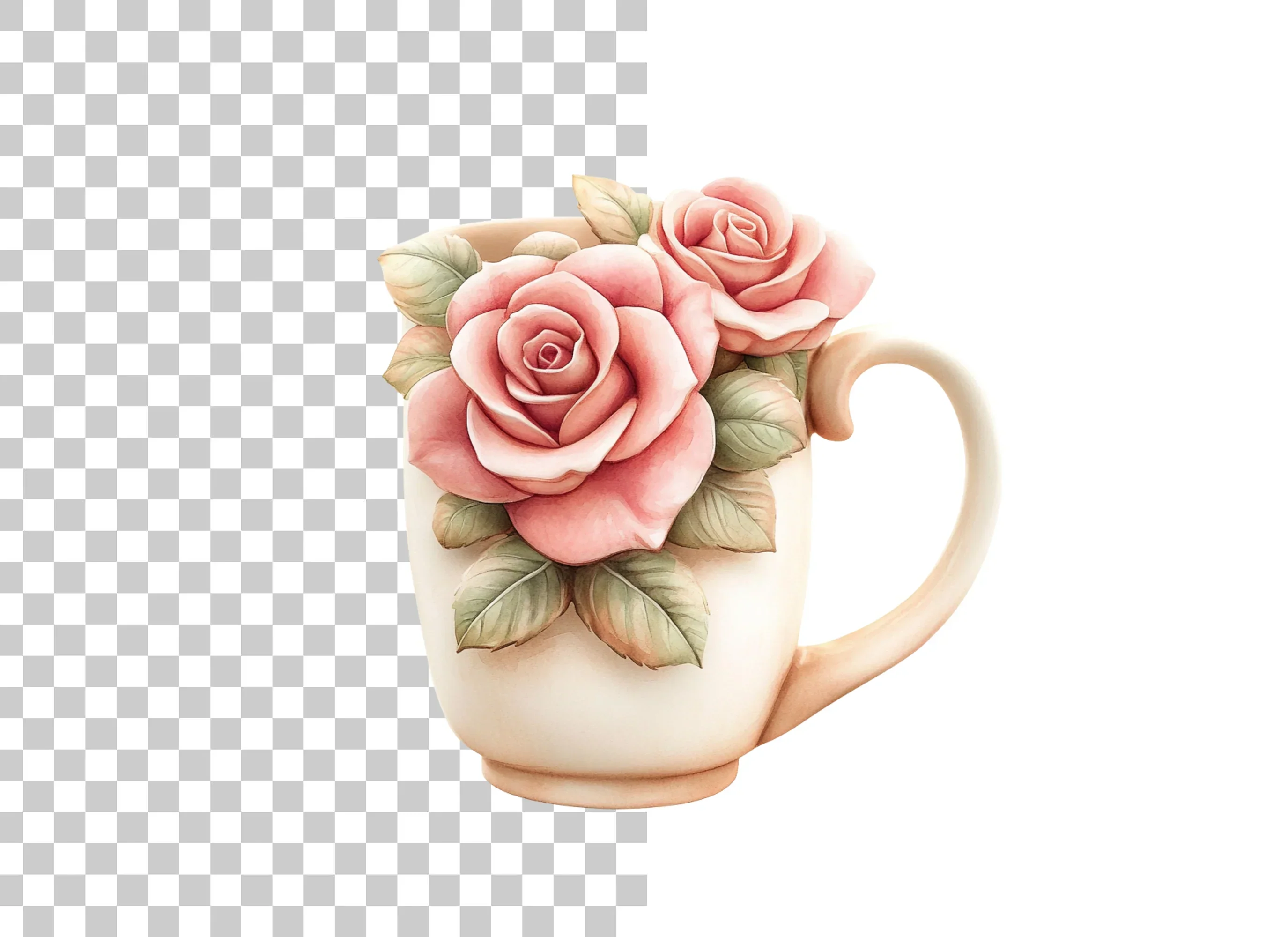 Elegant Pink Rose Clipart Bundle - Image 6