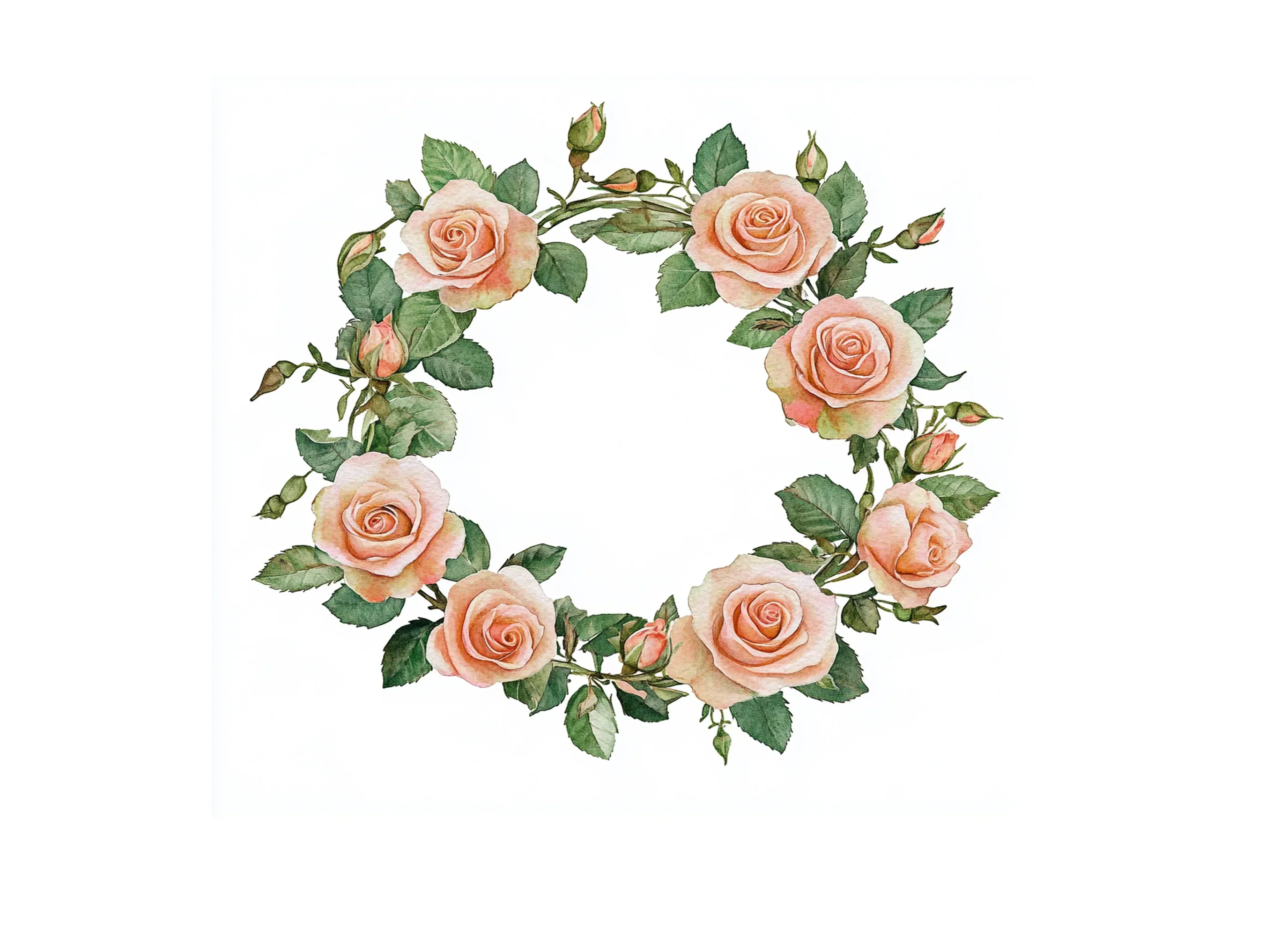 Elegant Pink Rose Wreath Clipart Bundle - Image 3