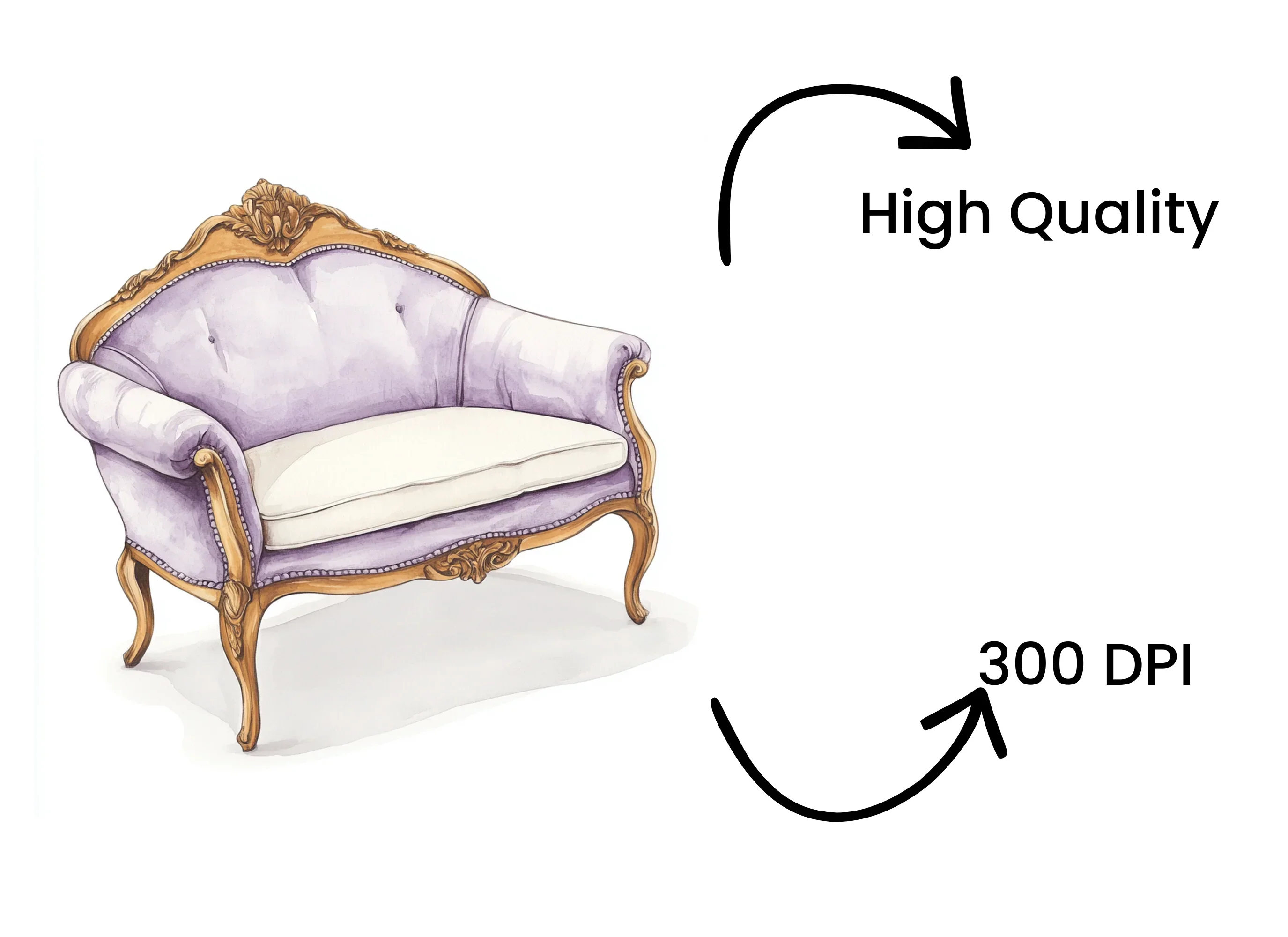 Elegant Purple French Armchair Clipart Bundle - Image 4