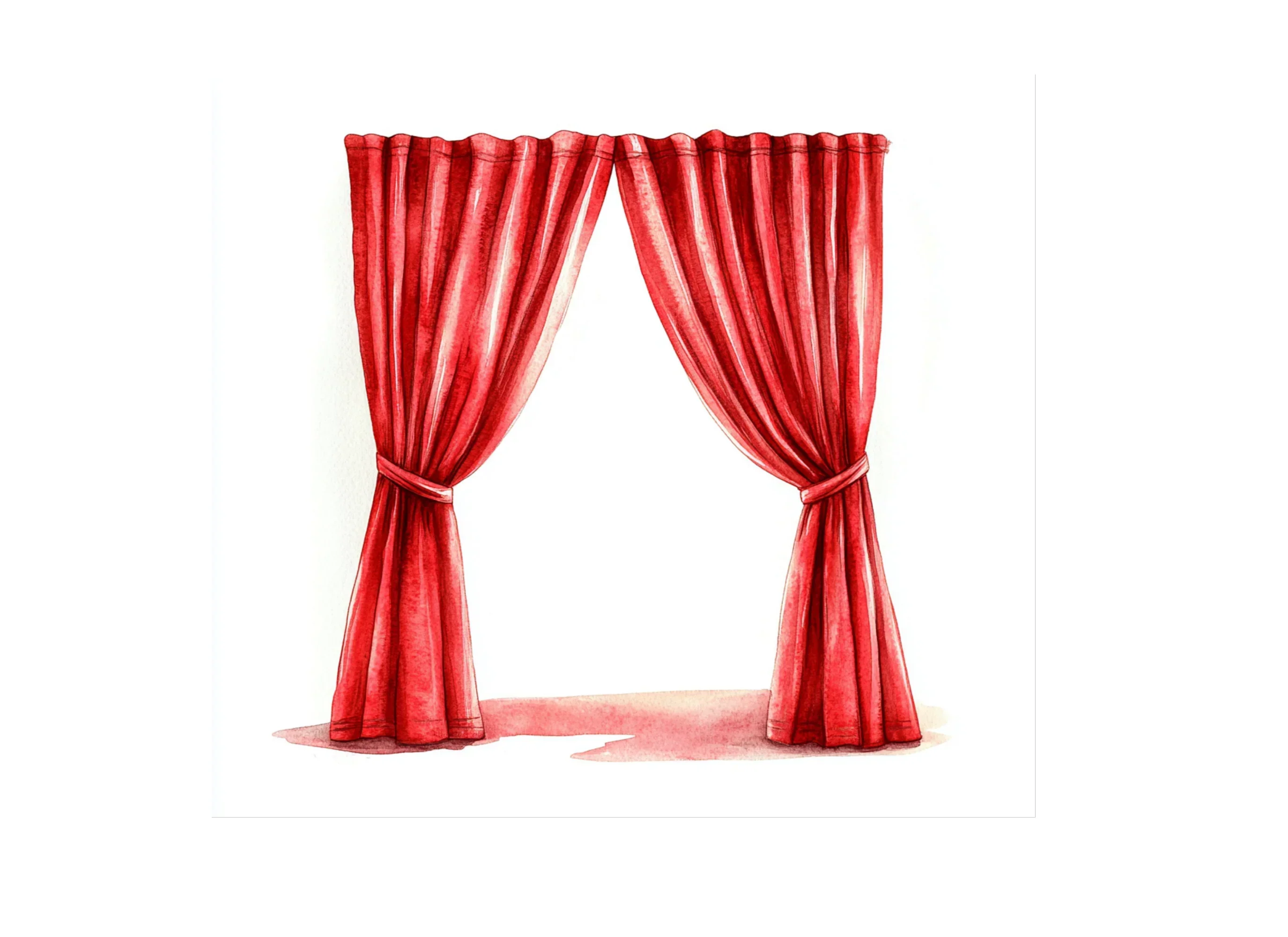 Elegant Red Curtains Clipart Bundle - Image 2