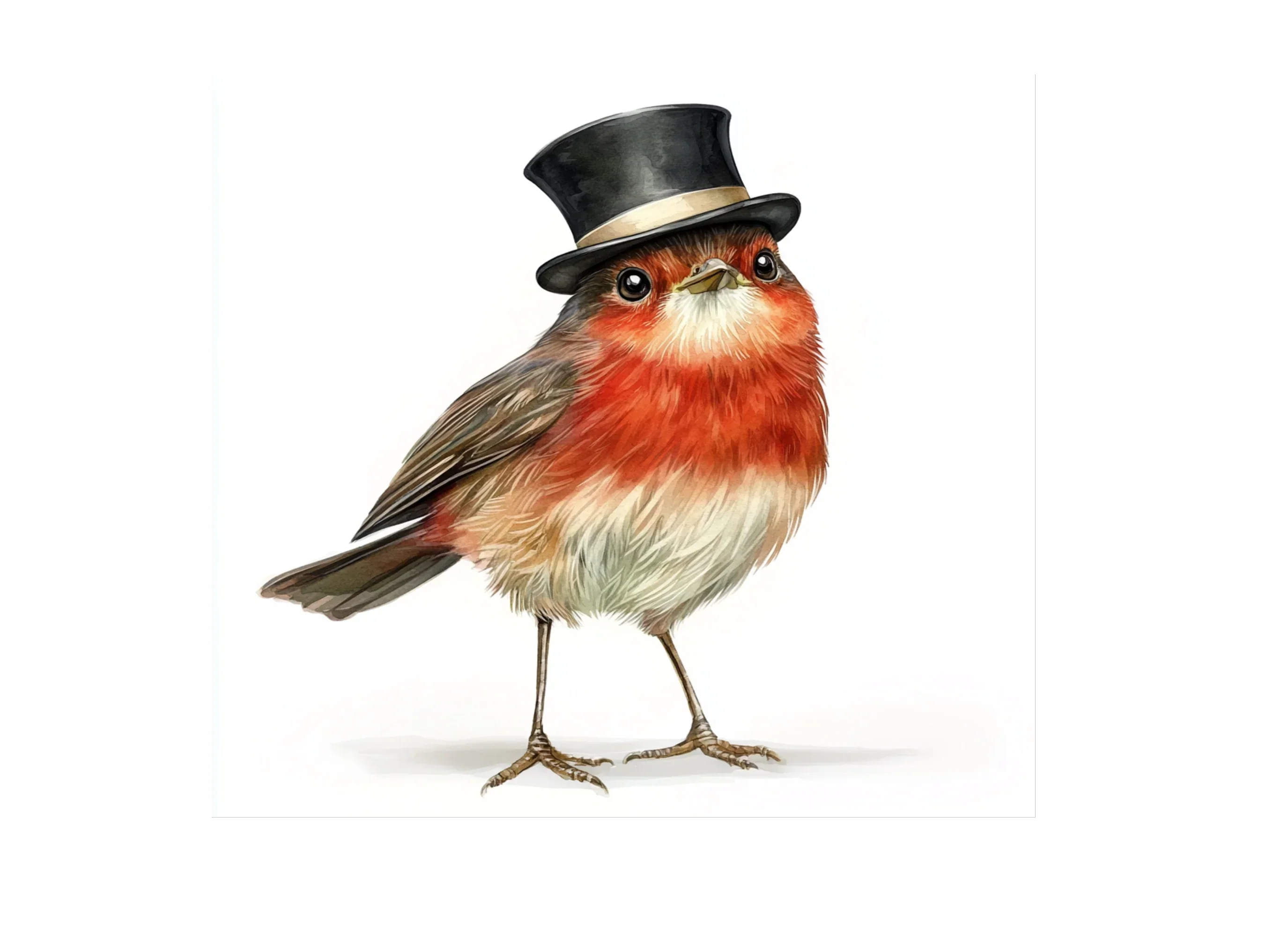 Elegant Robin Birds with Top Hats Clipart Bundle - Image 3
