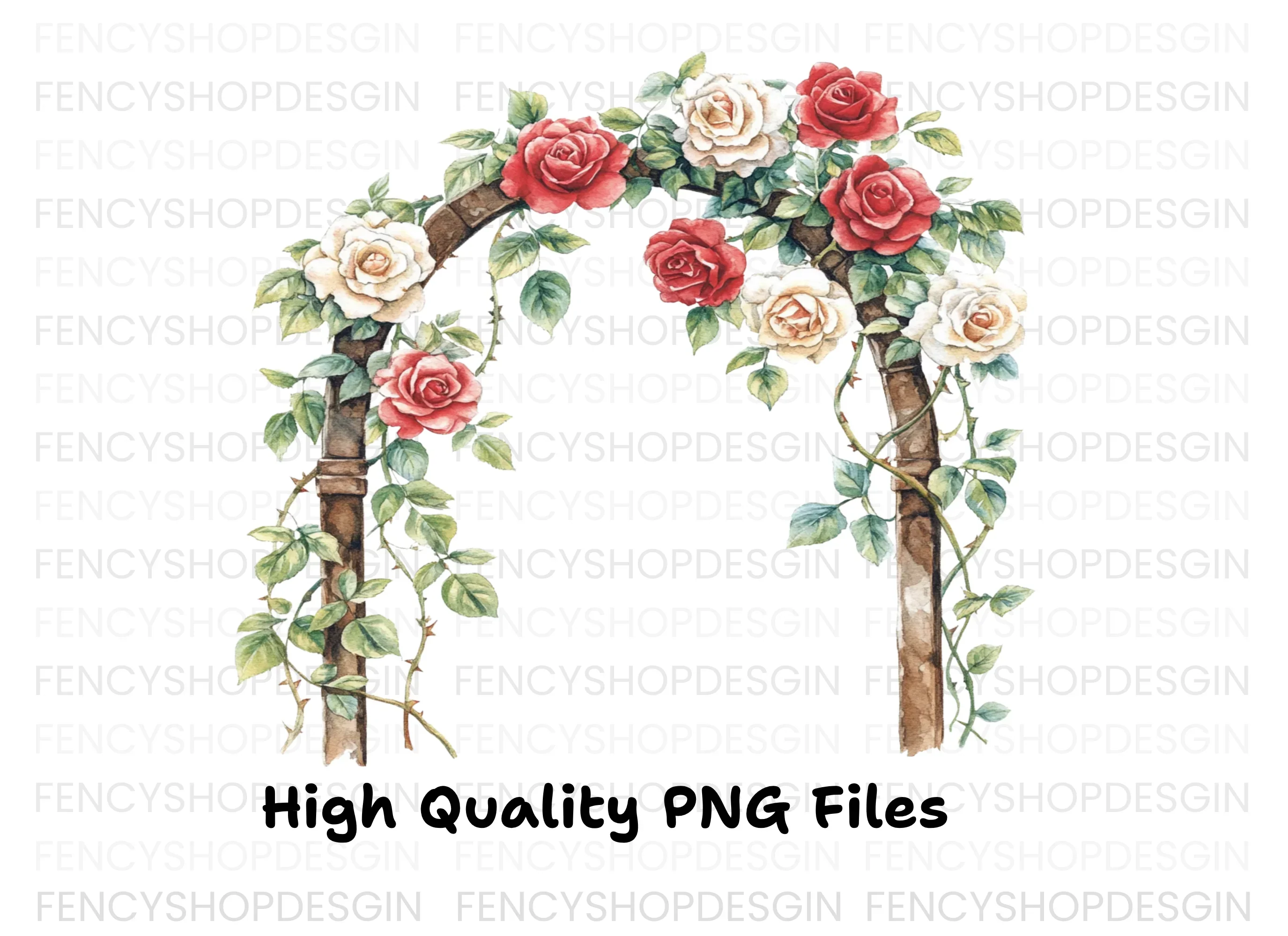 Elegant Rose Archway Clipart Bundle - Image 3