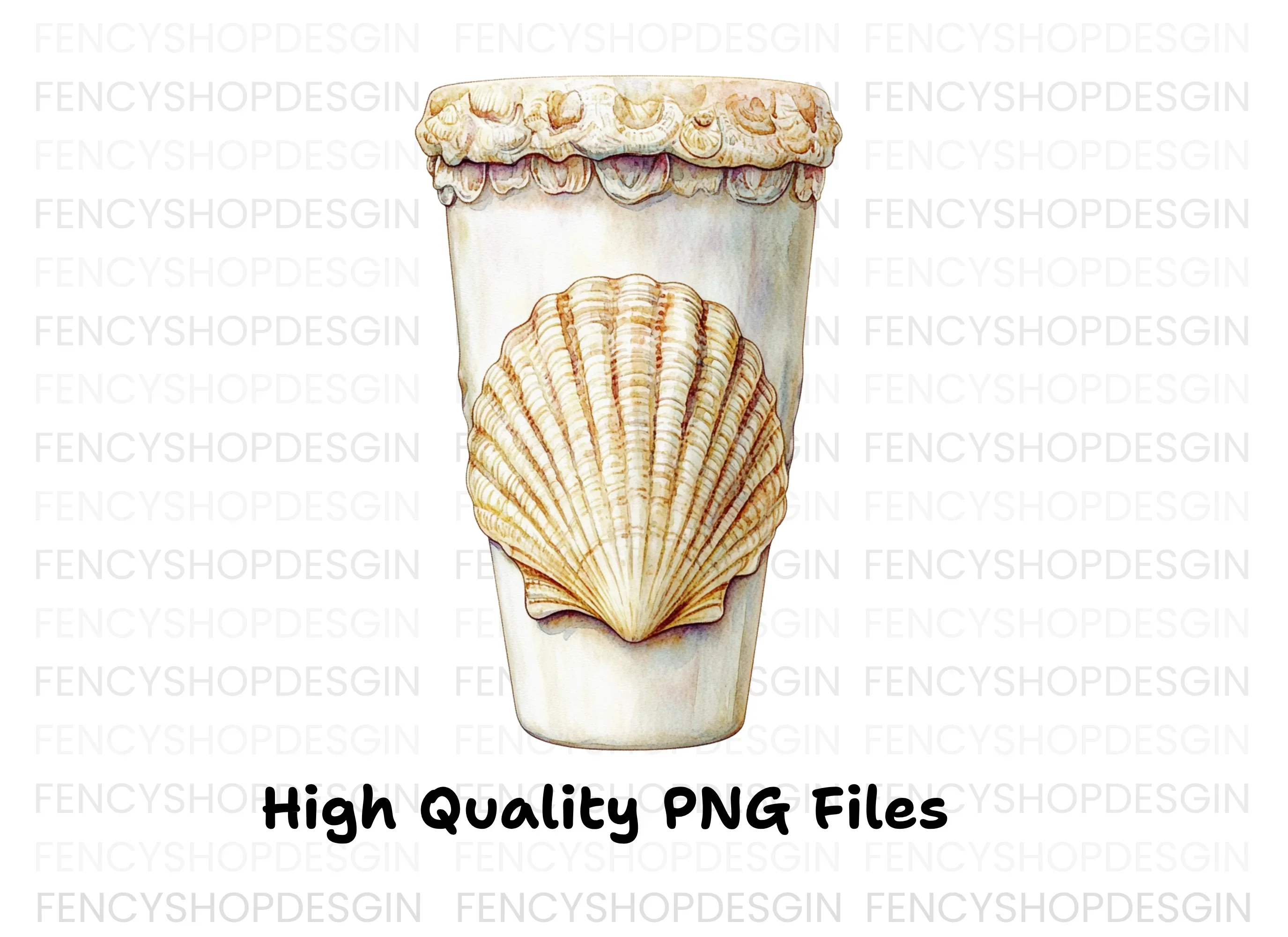 Elegant Seashell Tumbler Clipart Bundle - Image 3