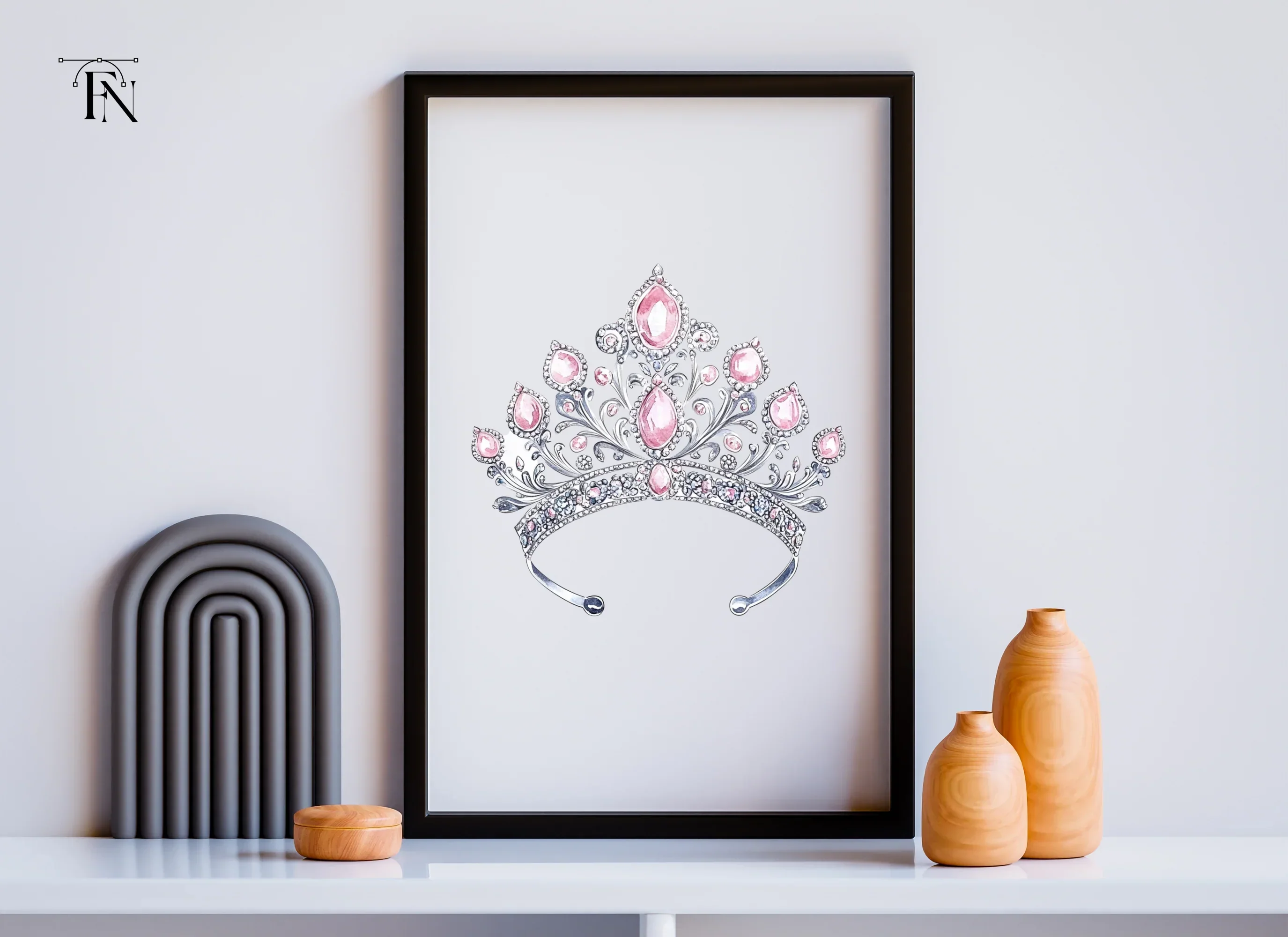 Elegant Silver and Pink Tiara Clipart Bundle - Image 6