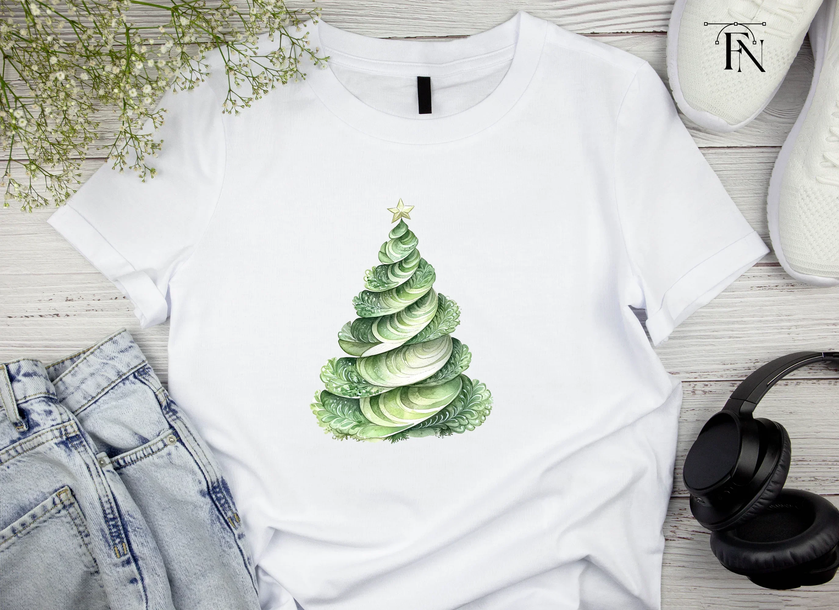 Elegant Spiral Christmas Tree Clipart Bundle - Image 4