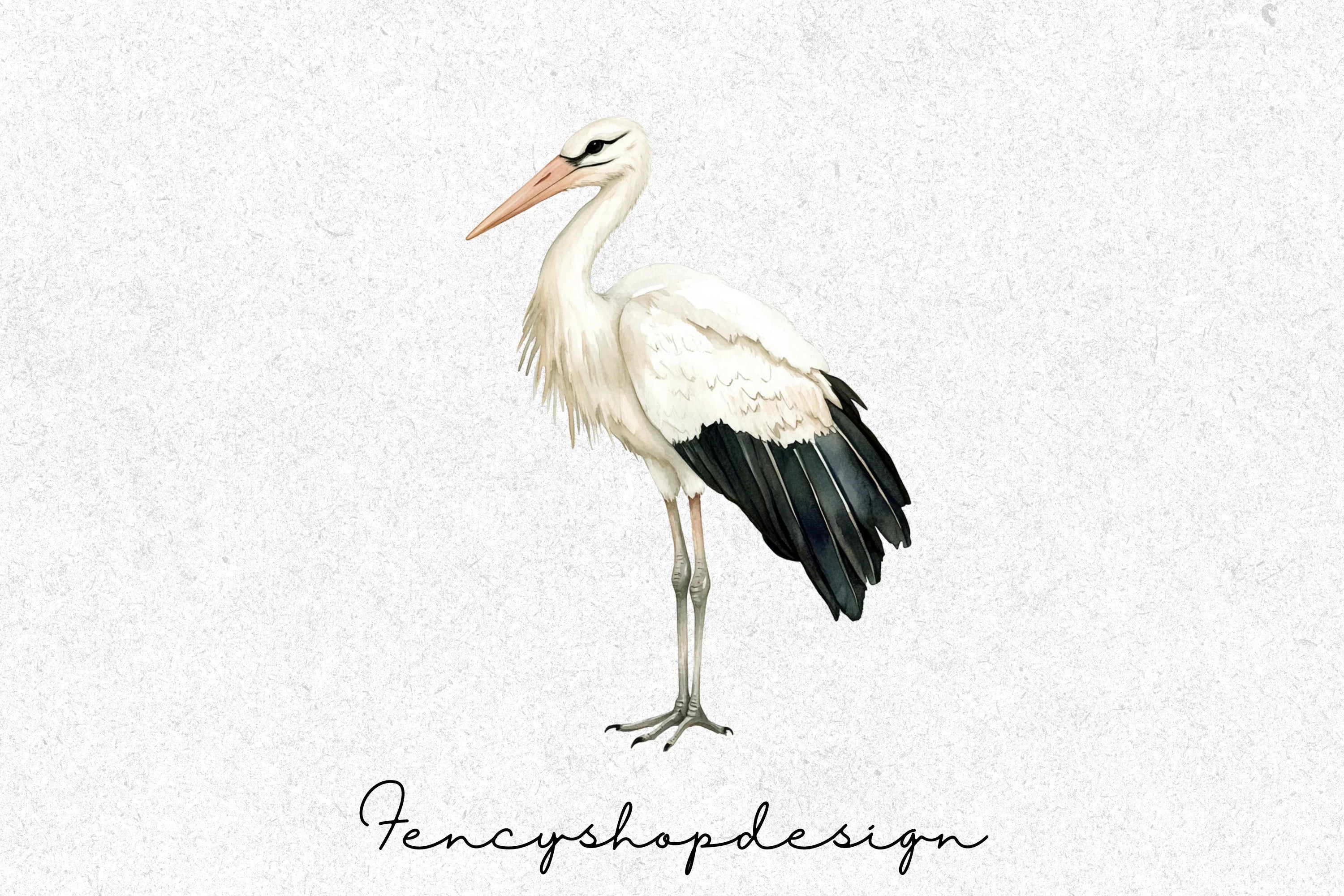 Elegant Stork Bird Clipart Bundle - Image 3