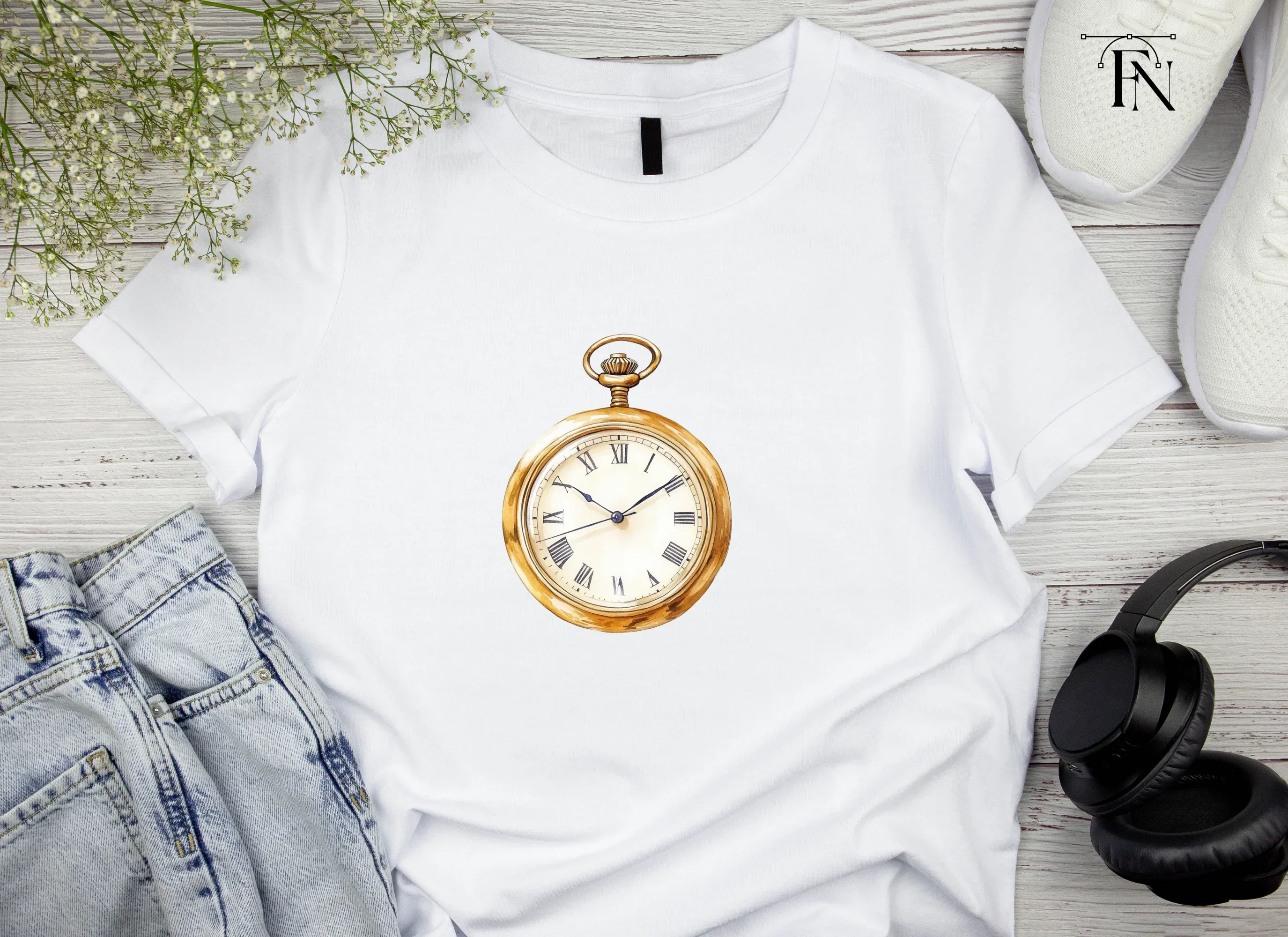 Elegant Vintage Pocket Watch Clipart Bundle - Image 3