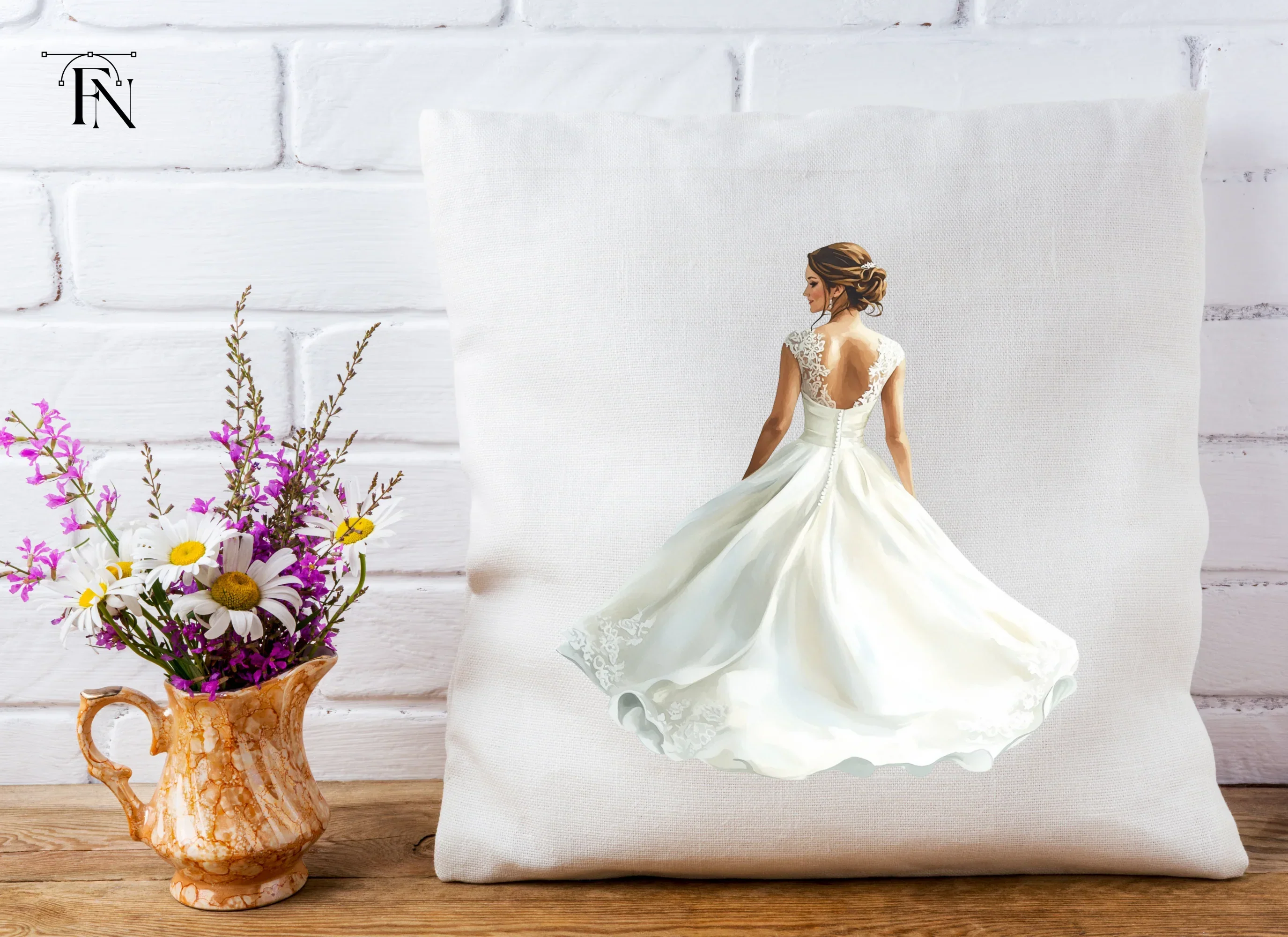 Elegant Wedding Dress Back View Clipart Bundle - Image 5