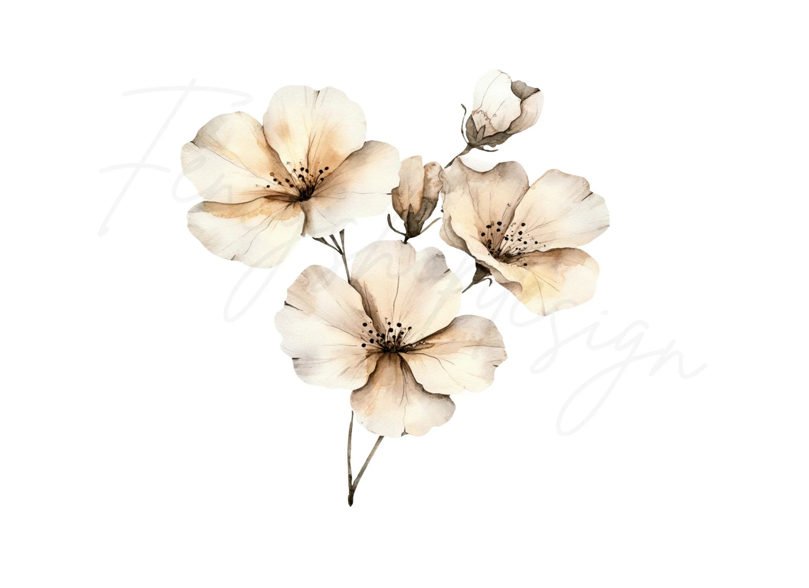 Elegant White Floral Clipart Bundle - Image 3