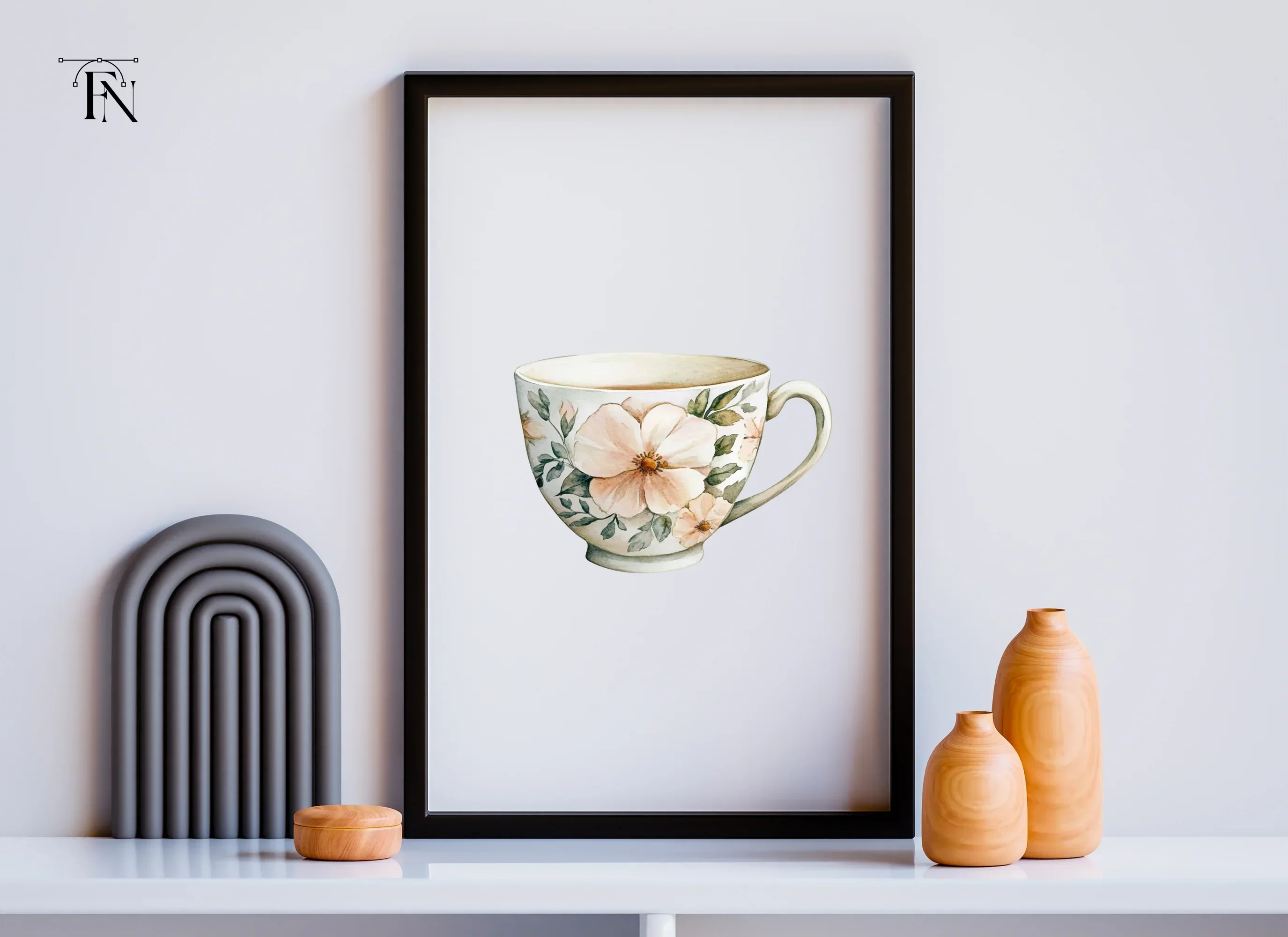 Elegant White Floral Teacup Clipart Bundle - Image 4