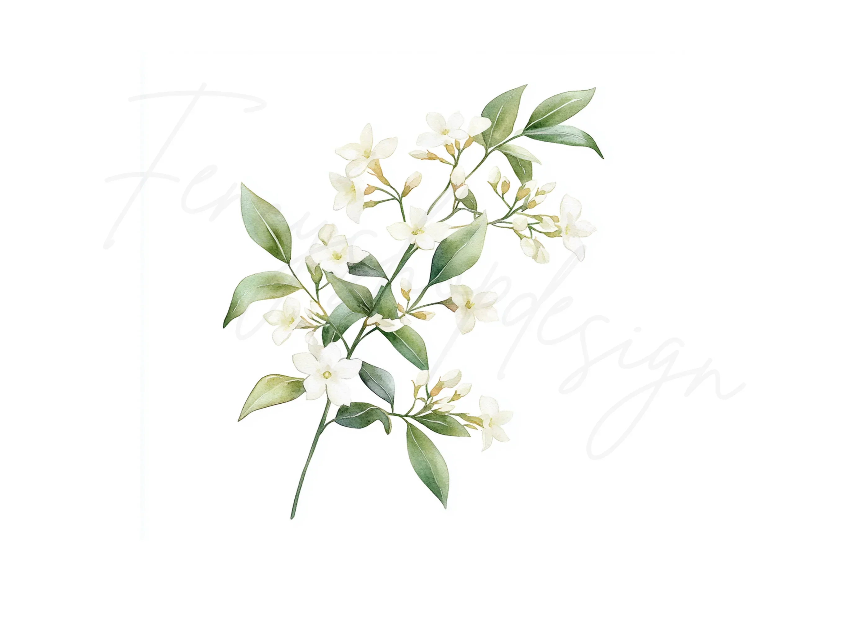 Elegant White Jasmine Floral Clipart Bundle - Image 2