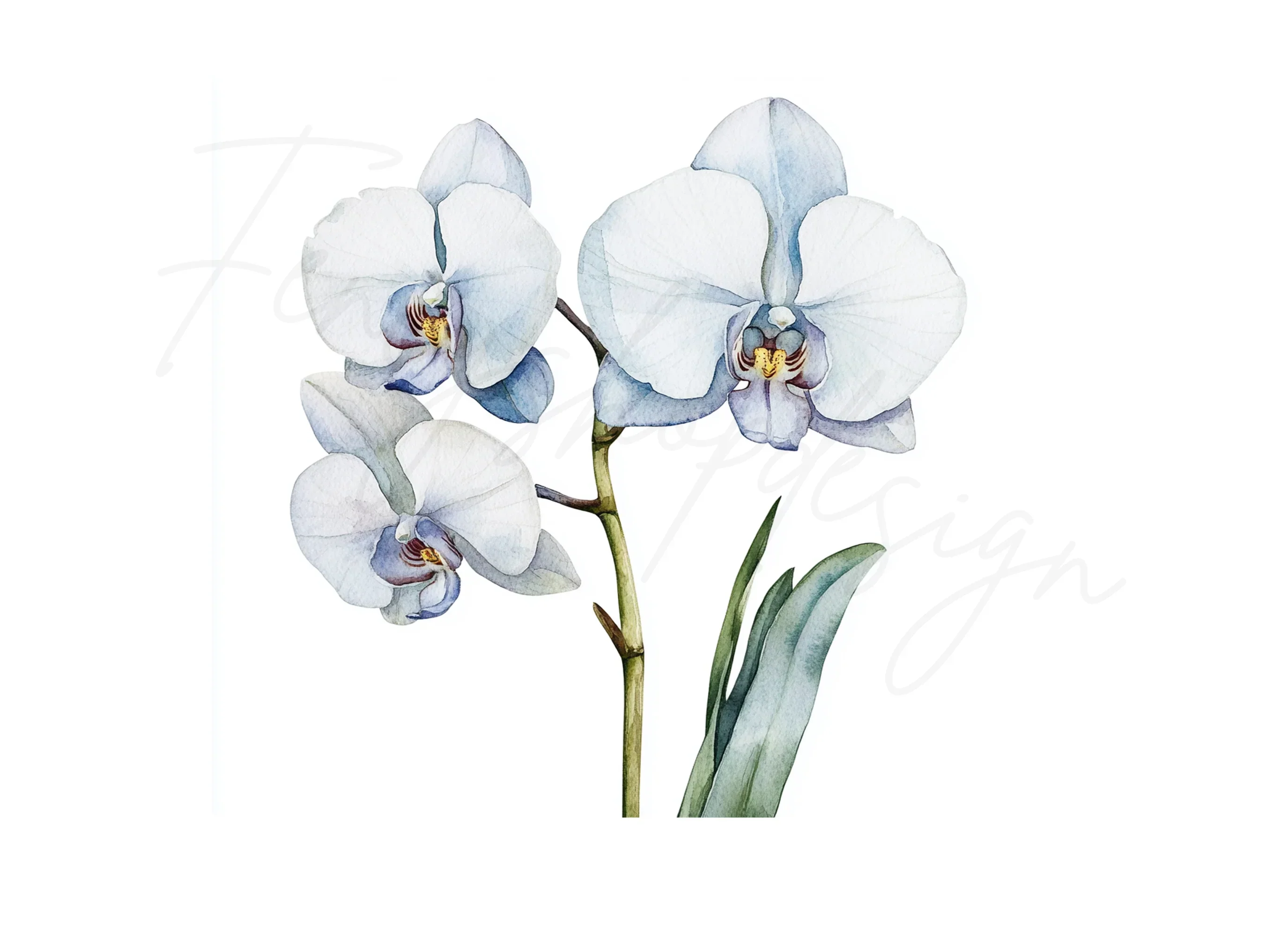 Elegant White Orchid Clipart Bundle - Image 3