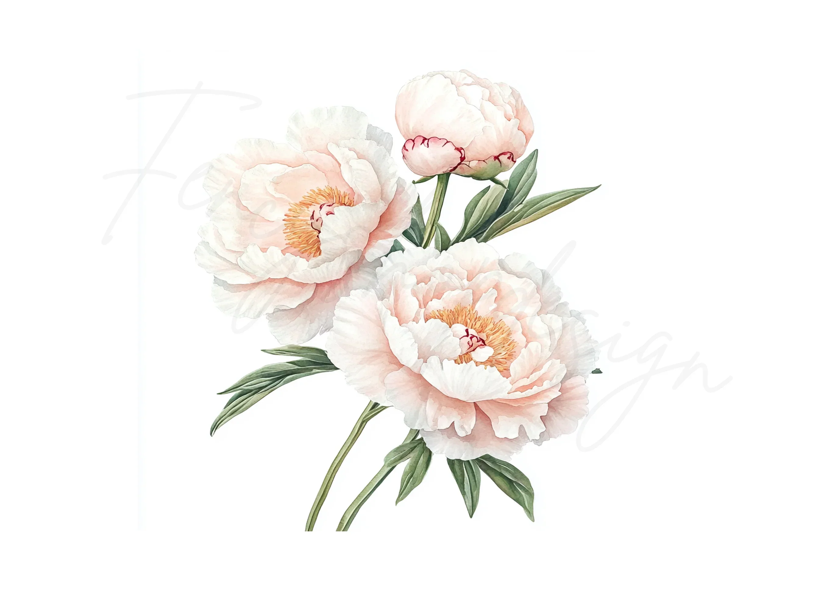 Elegant White Peony Flower Clipart Bundle - Image 2