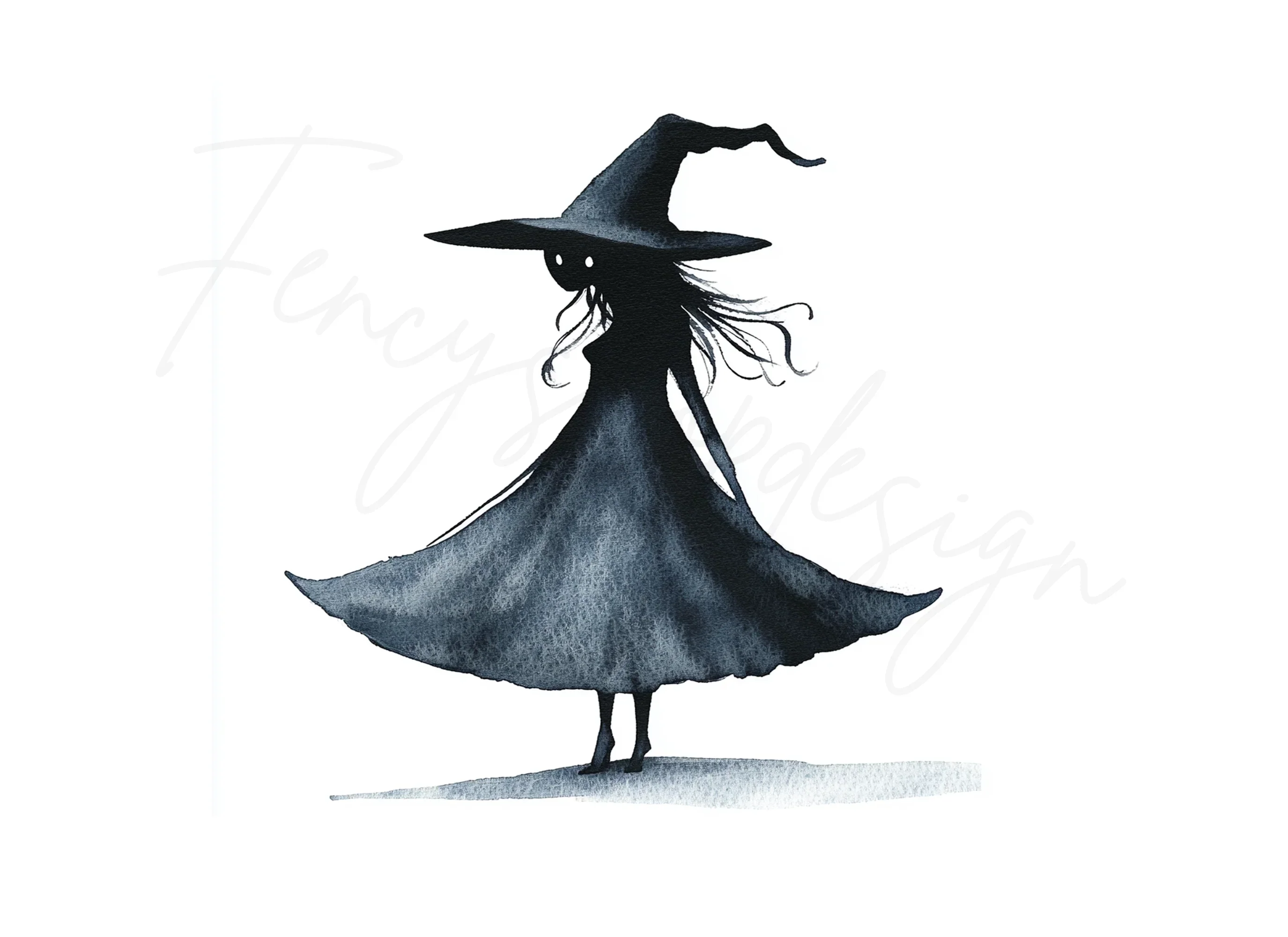 Elegant Witch Silhouette Clipart Bundle - Image 3