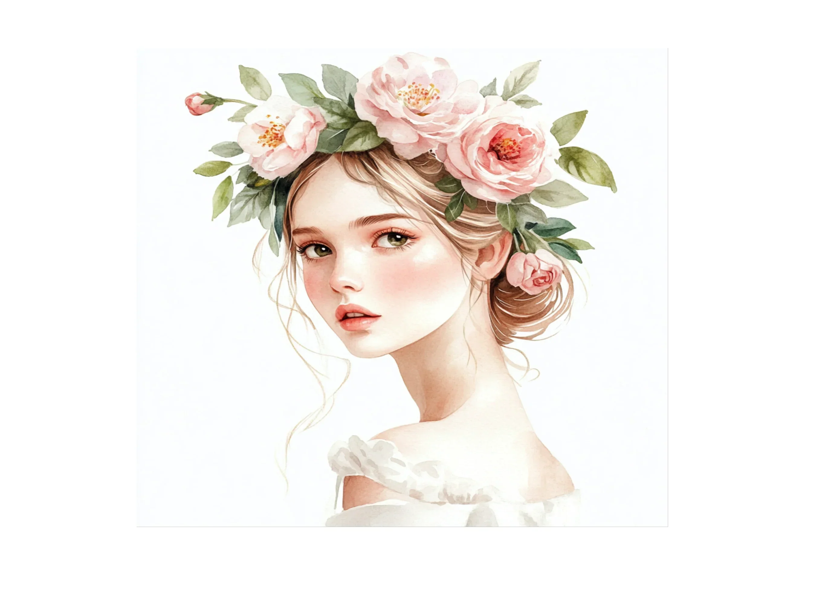 Elegant Women with Flower Crowns Clipart Bundle - Image 3