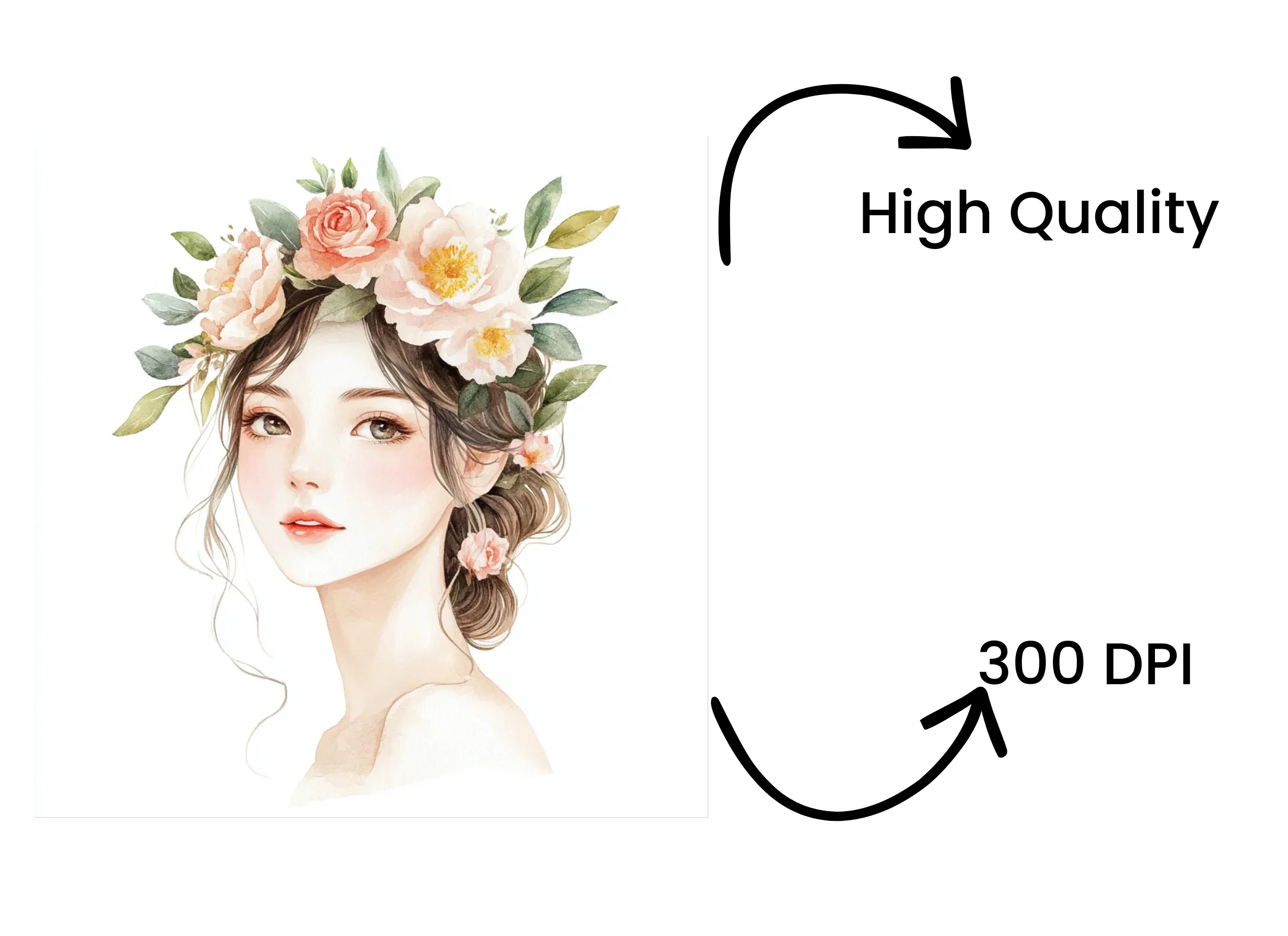 Elegant Women with Flower Crowns Clipart Bundle - Image 4