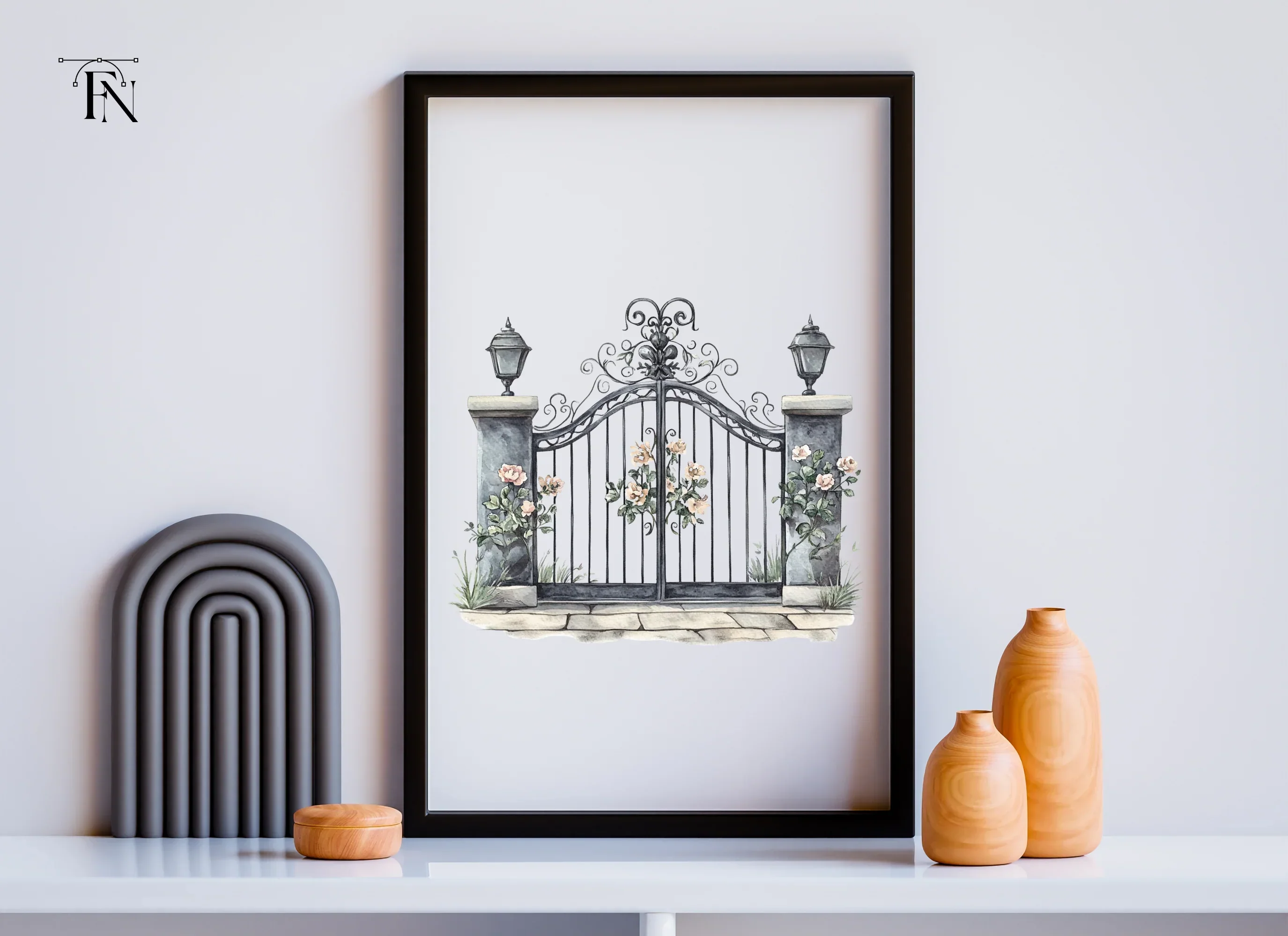 Elegant Wrought Iron Gate Clipart Bundle - Image 5