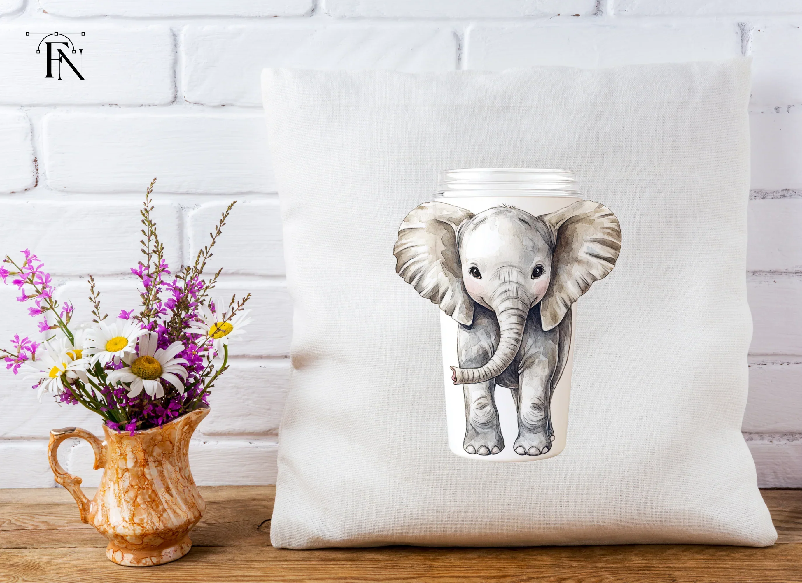Elephant Tumbler Clipart Bundle - Image 5
