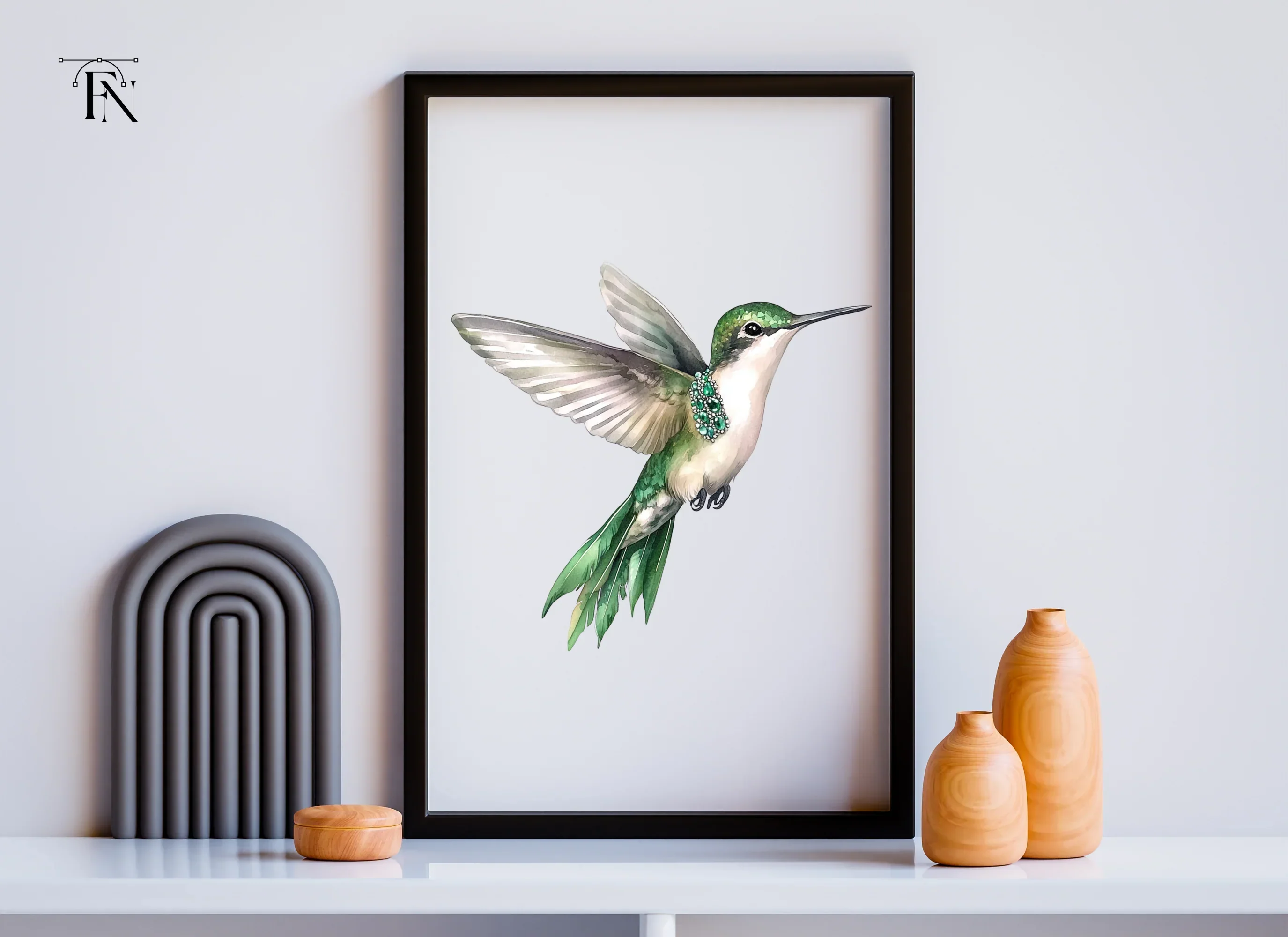 Emerald Hummingbird Clipart Bundle - Image 3