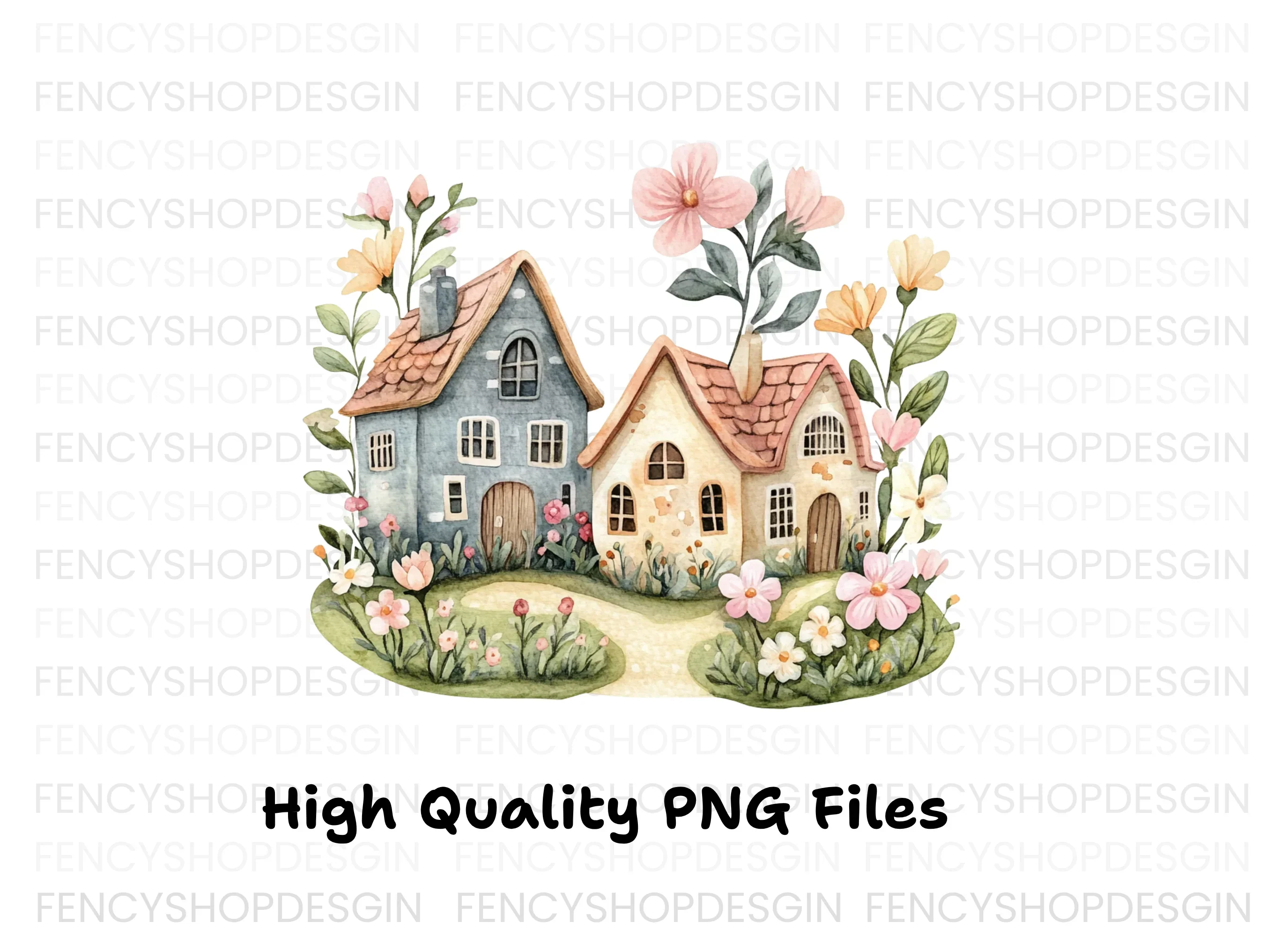 Enchanted Floral Houses Clipart Bundle - Image 2