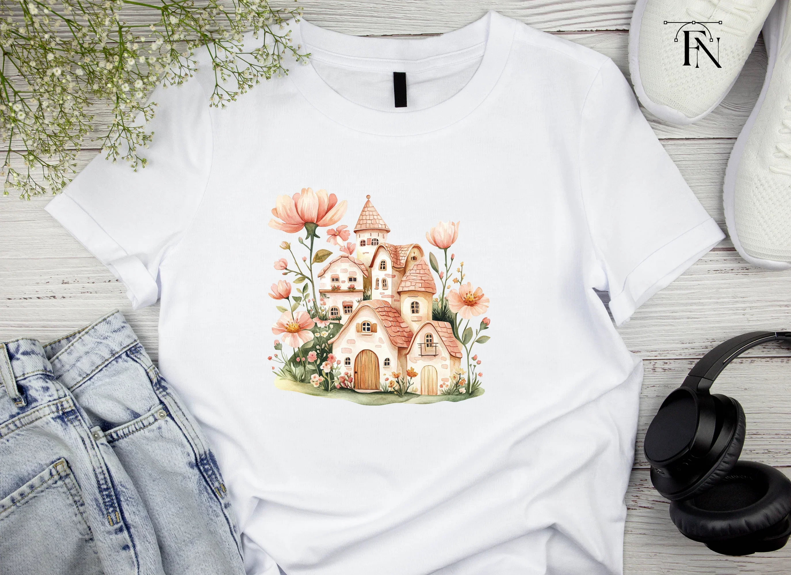 Enchanted Floral Houses Clipart Bundle - Image 6