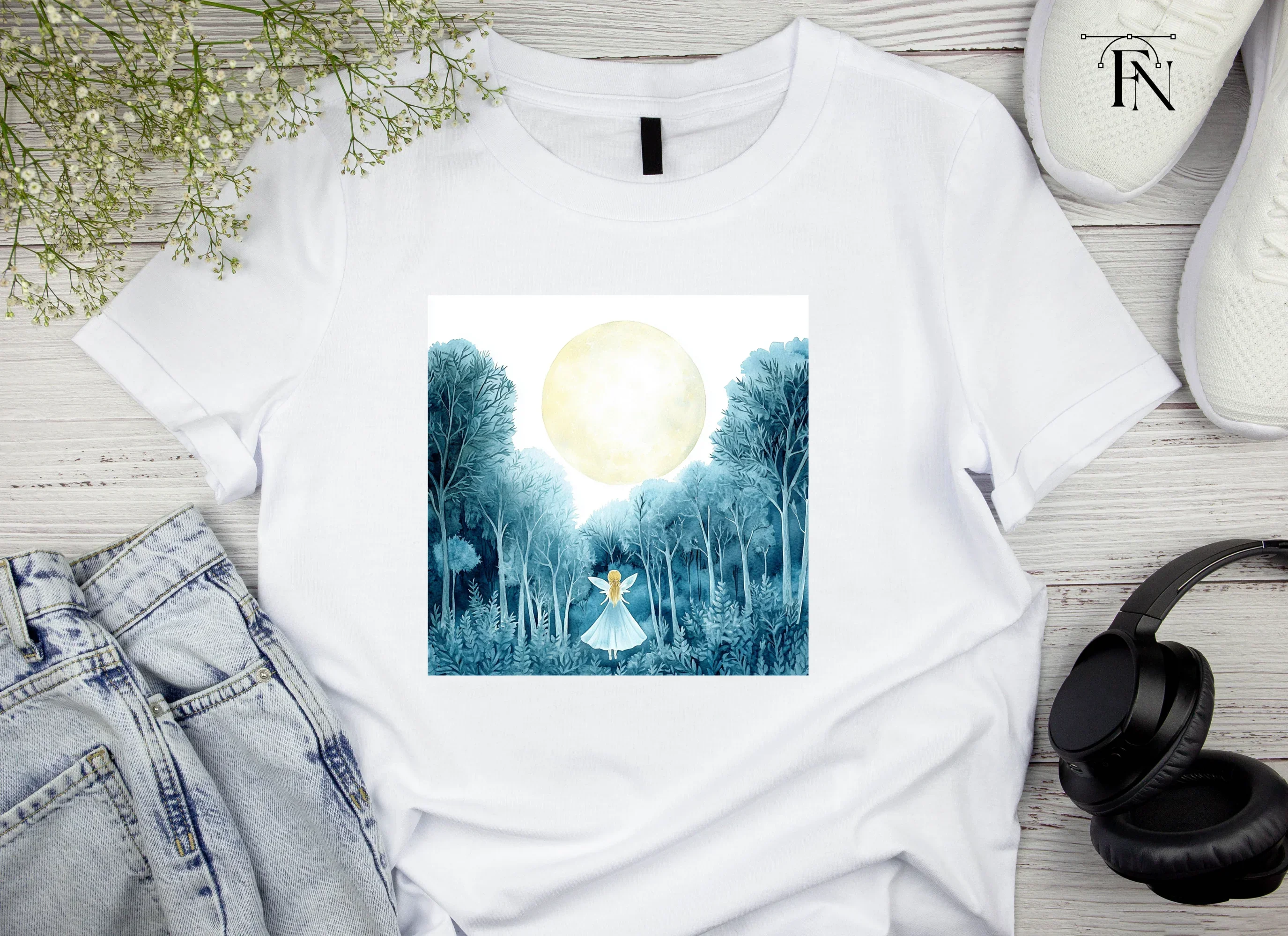 Enchanted Forest Fairy Moon Clipart Bundle - Image 5
