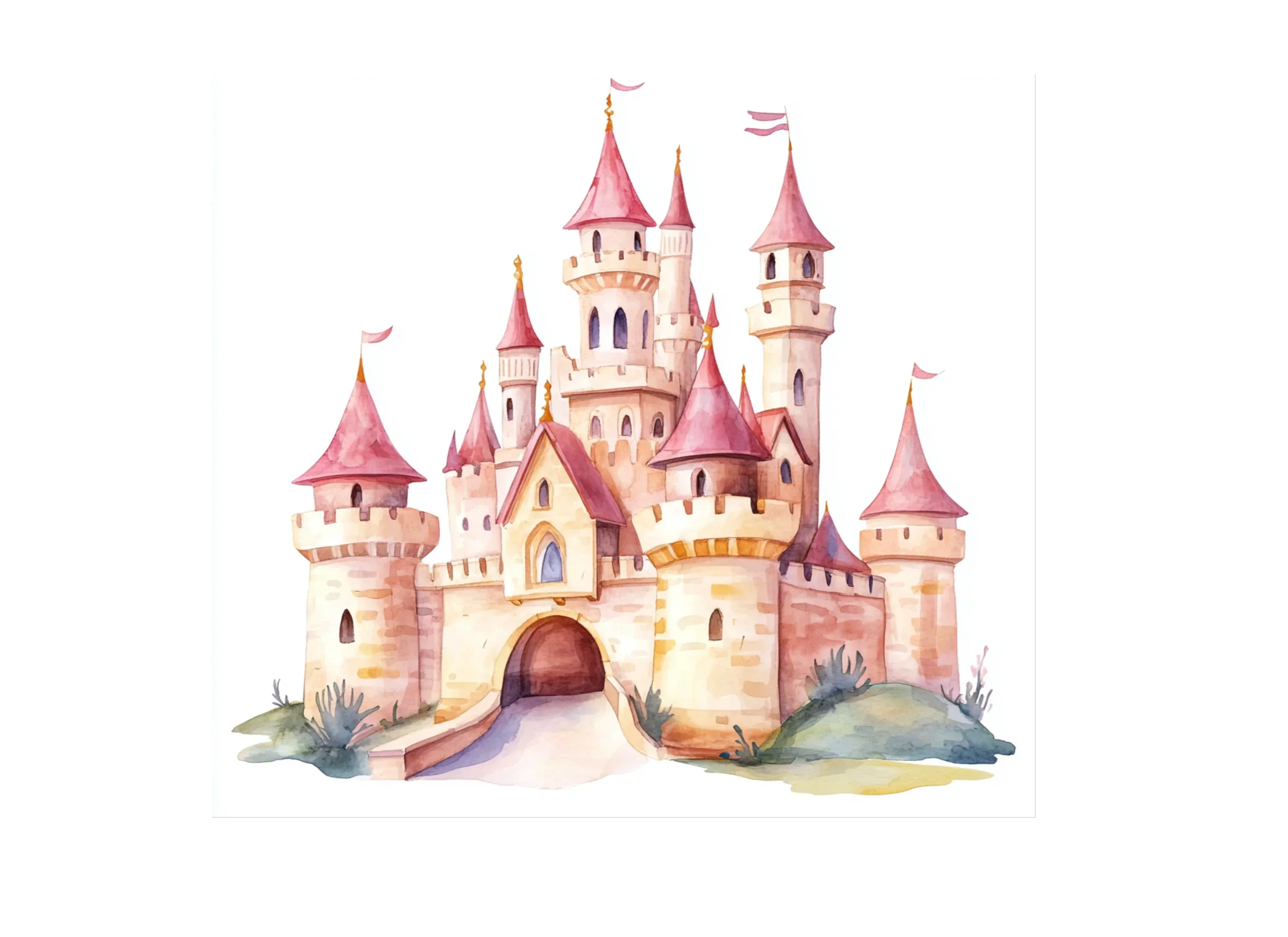Enchanted Pink Castle Clipart Bundle - Image 3