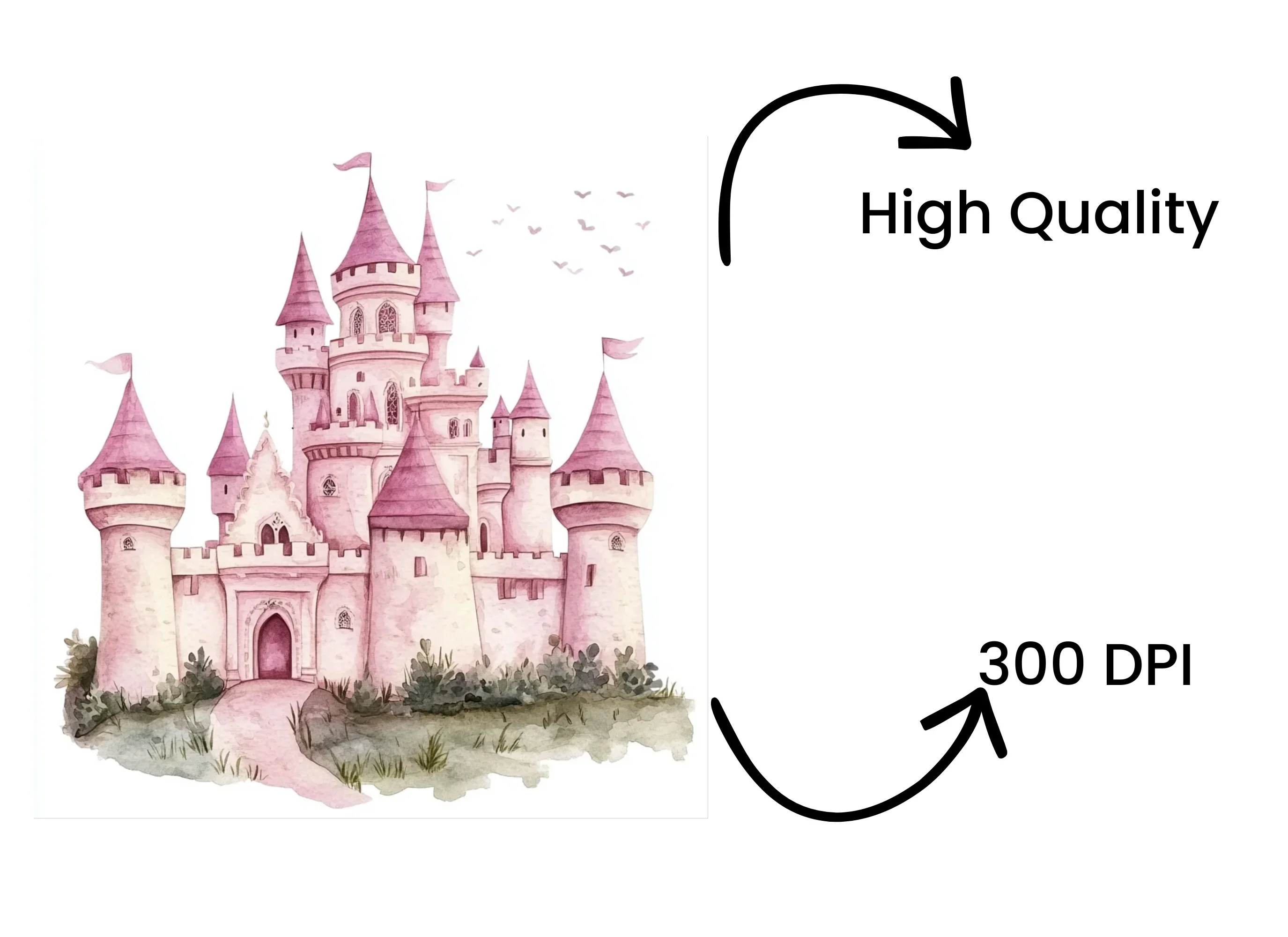 Enchanted Pink Castle Clipart Bundle - Image 4