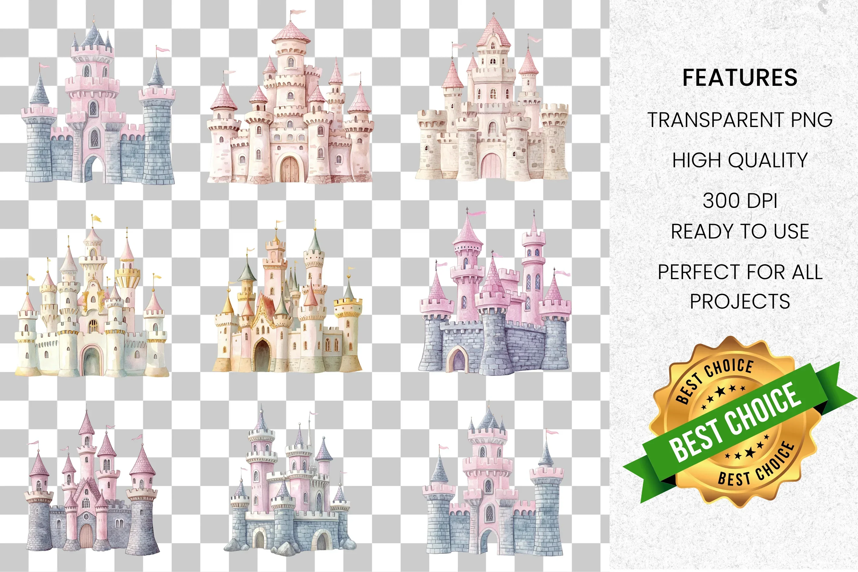 Enchanting Castle Clipart Bundle - Image 8