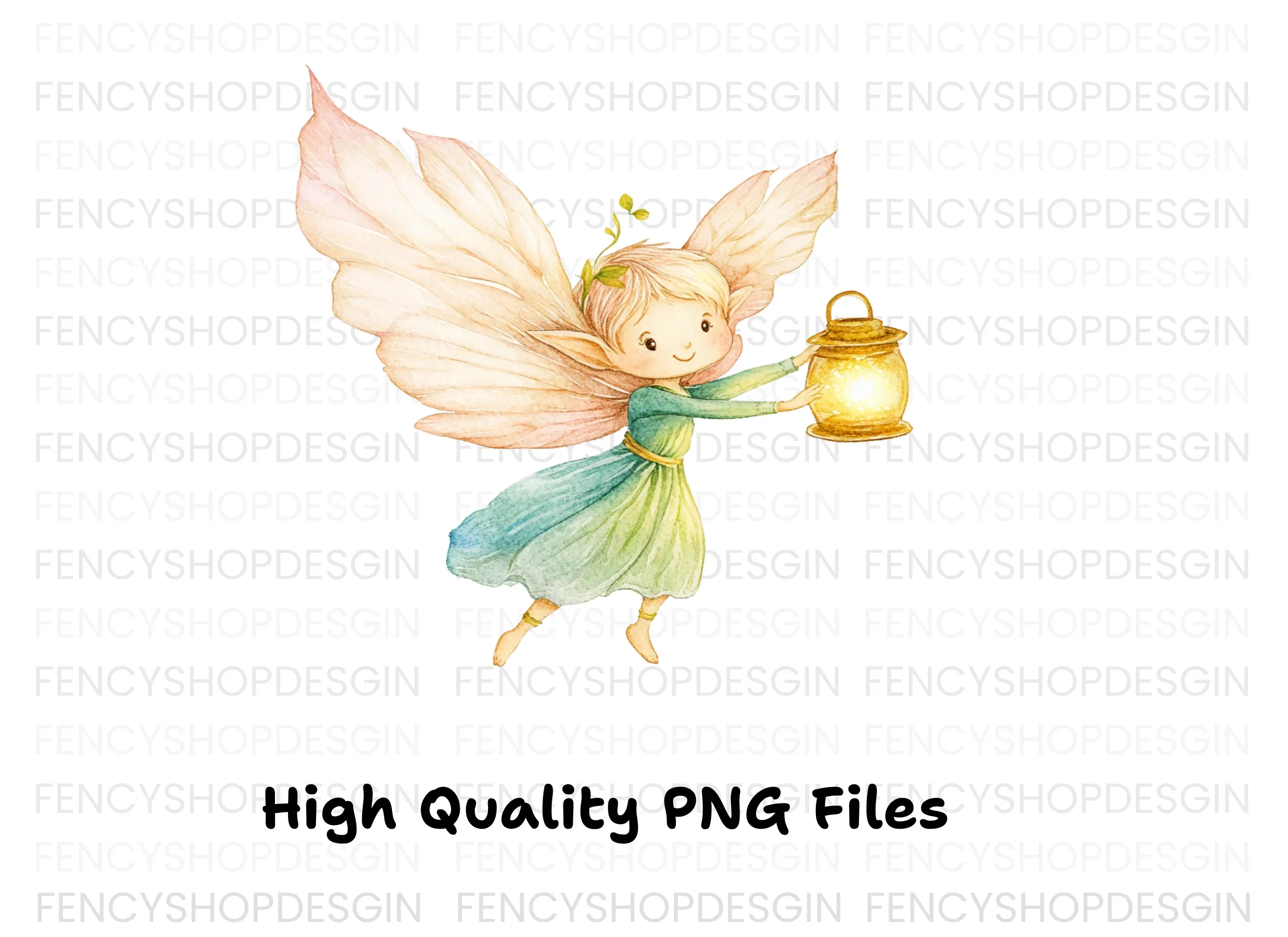 Enchanting Fairy with Glowing Lantern Clipart Bundle - Image 3