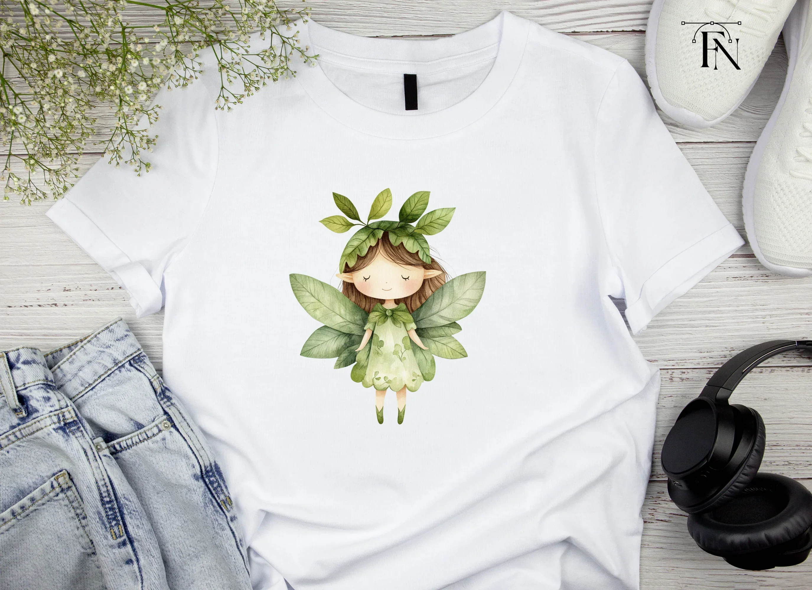 Enchanting Green Leaf Fairy Clipart Bundle - Image 4