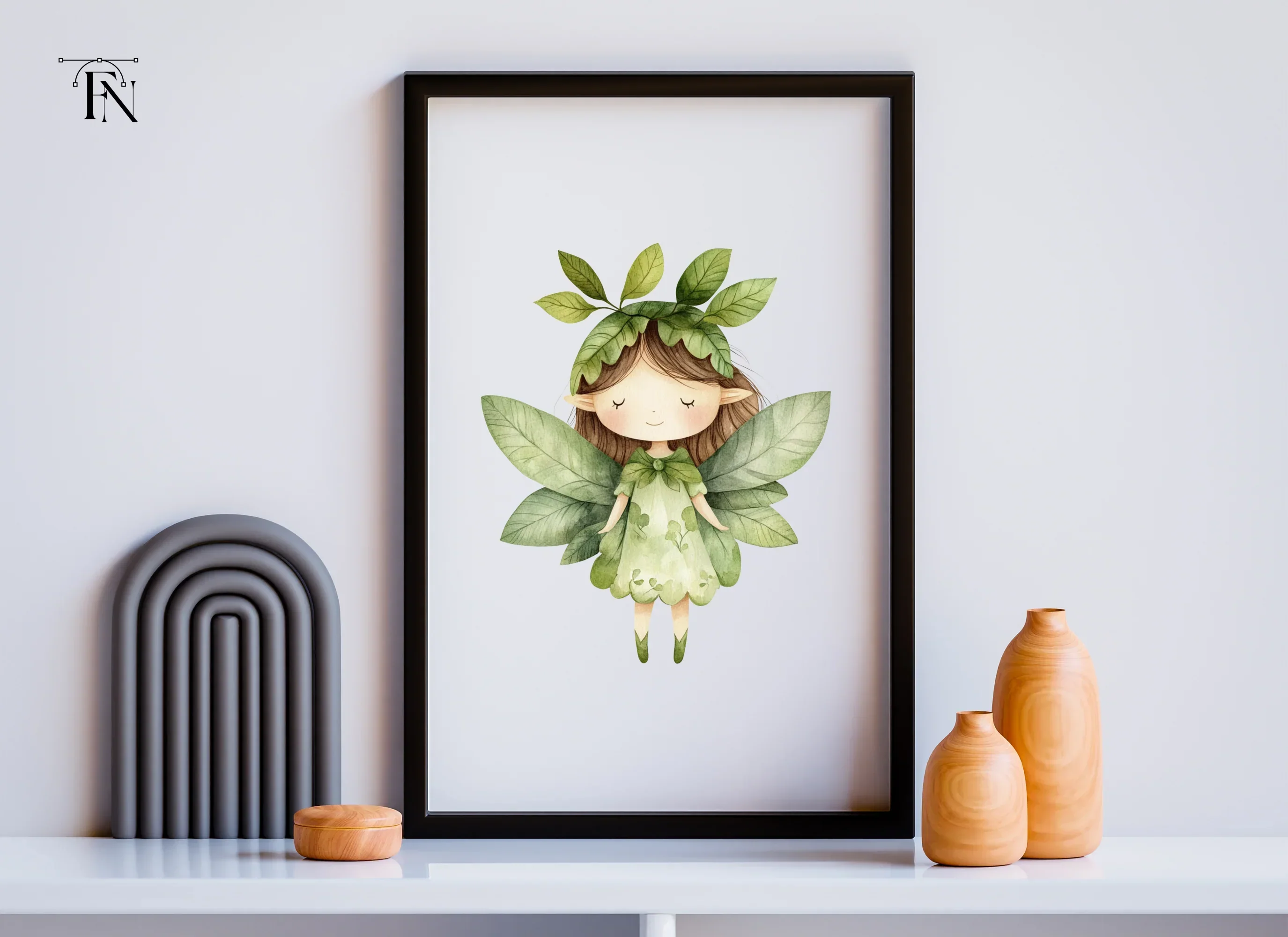 Enchanting Green Leaf Fairy Clipart Bundle - Image 6