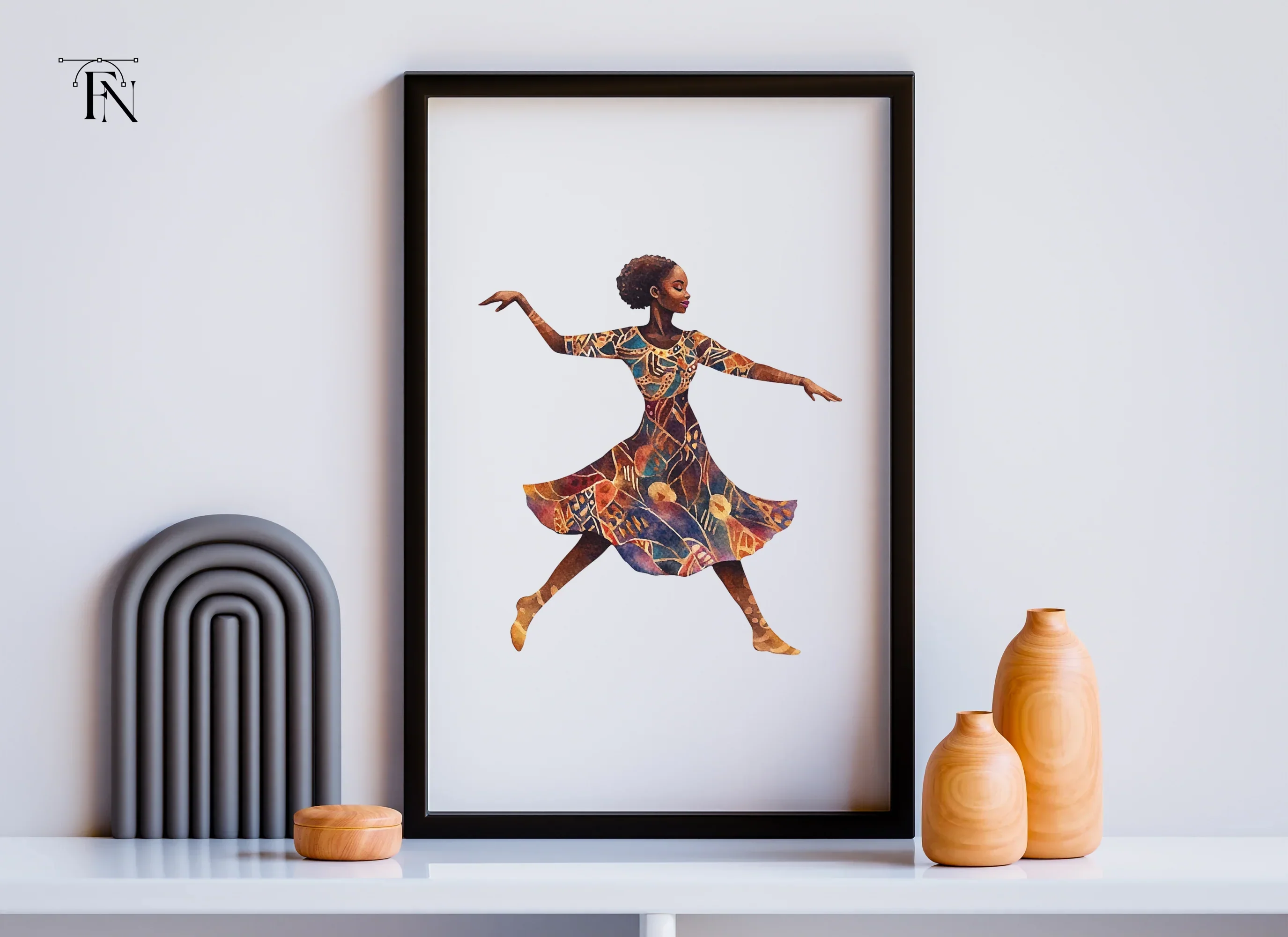 Ethnic Patterned Dress Dancers Clipart Bundle - Image 3