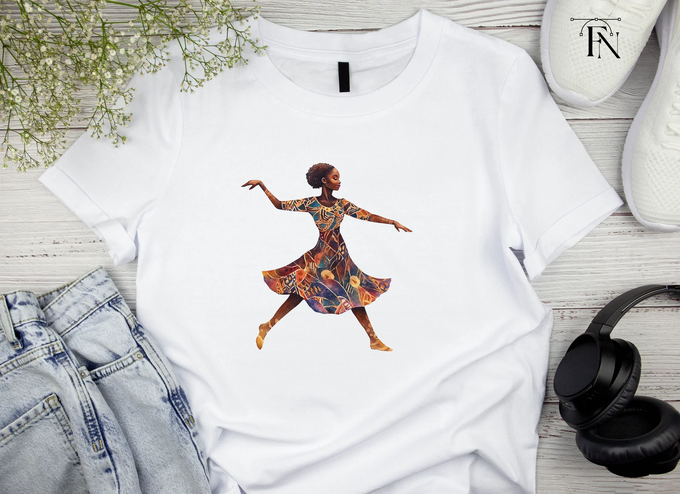 Ethnic Patterned Dress Dancers Clipart Bundle - Image 5