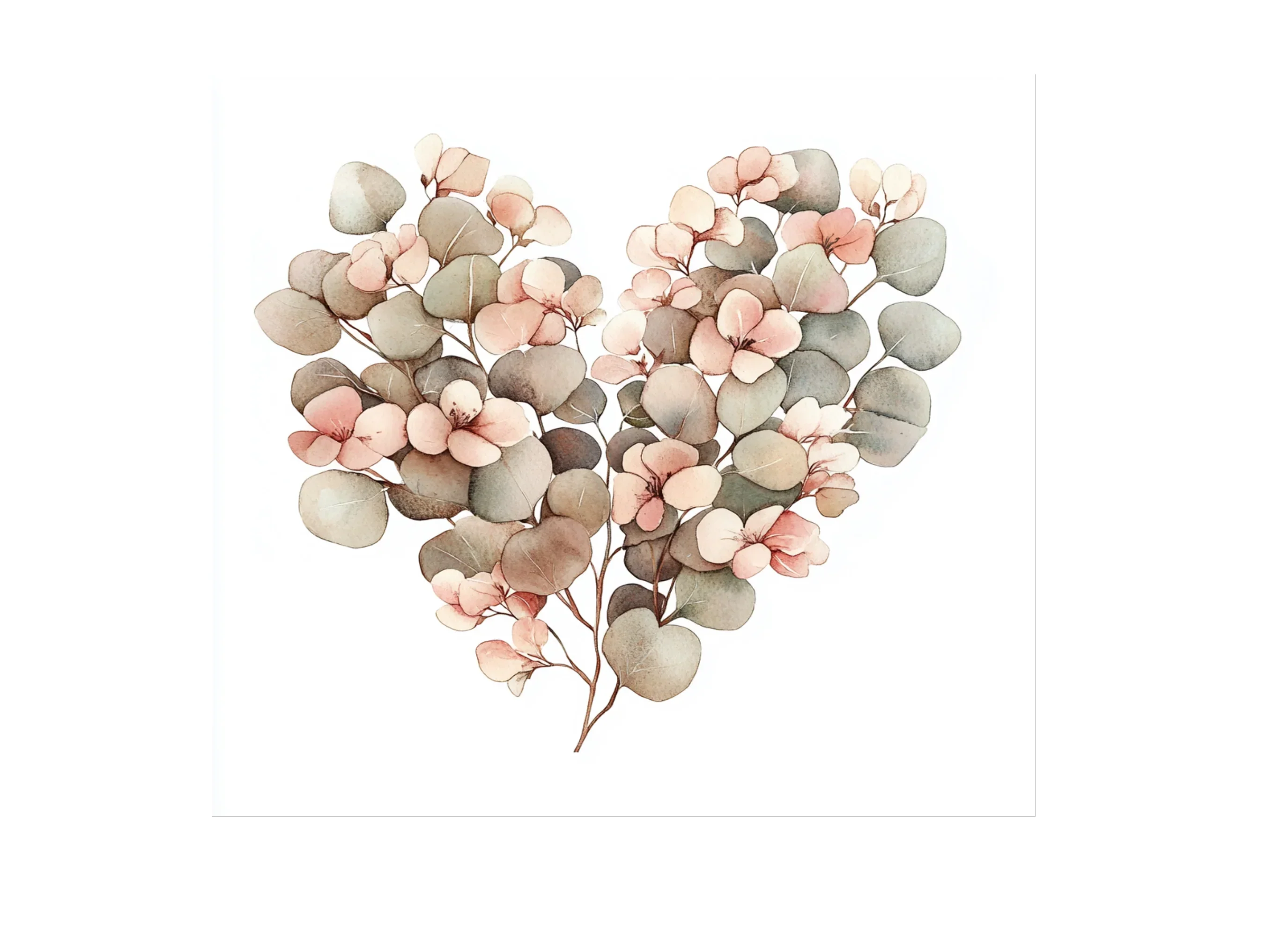 Eucalyptus Floral Heart Clipart Bundle - Image 2