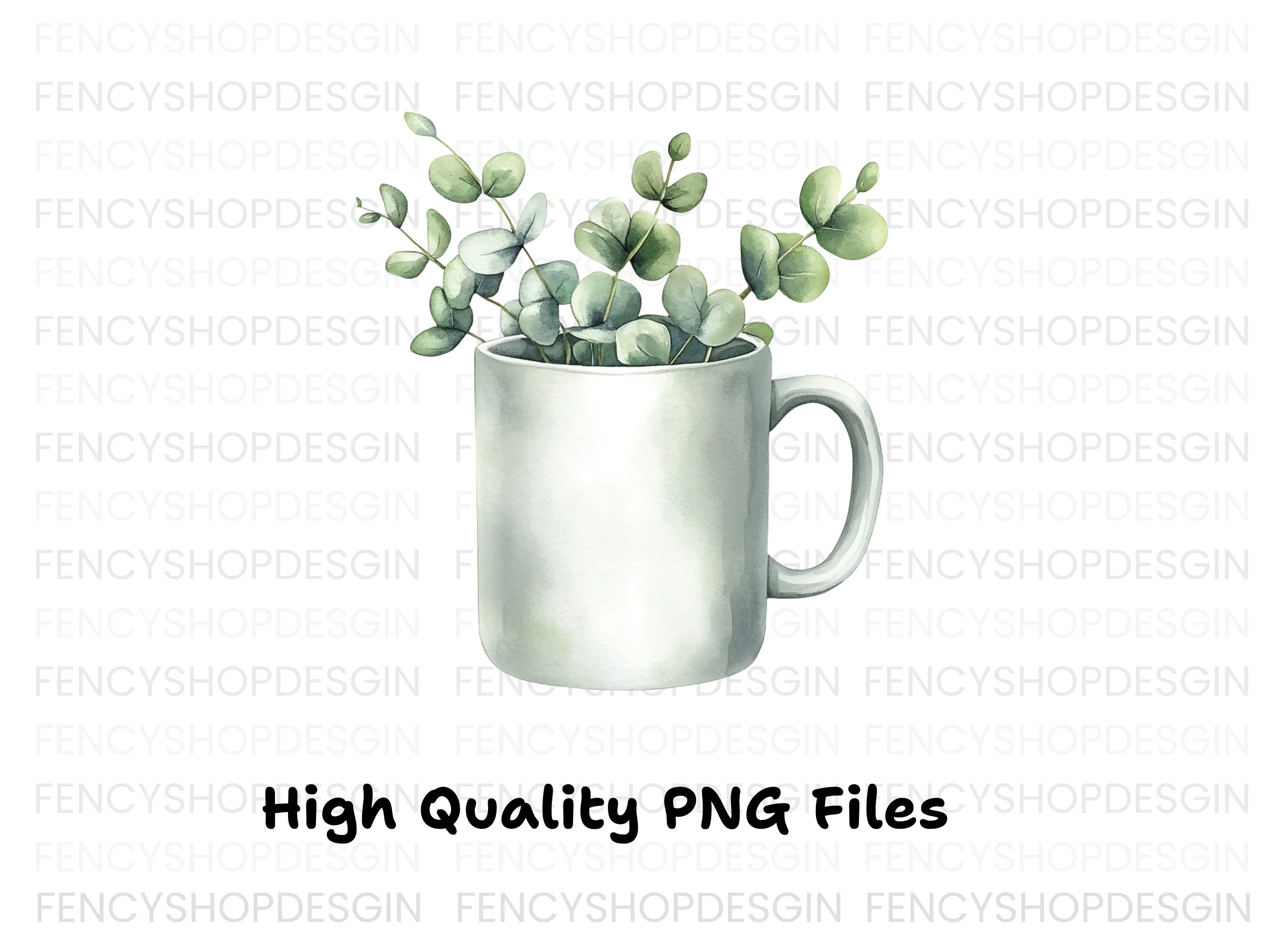 Eucalyptus in Mugs Clipart Bundle - Image 3