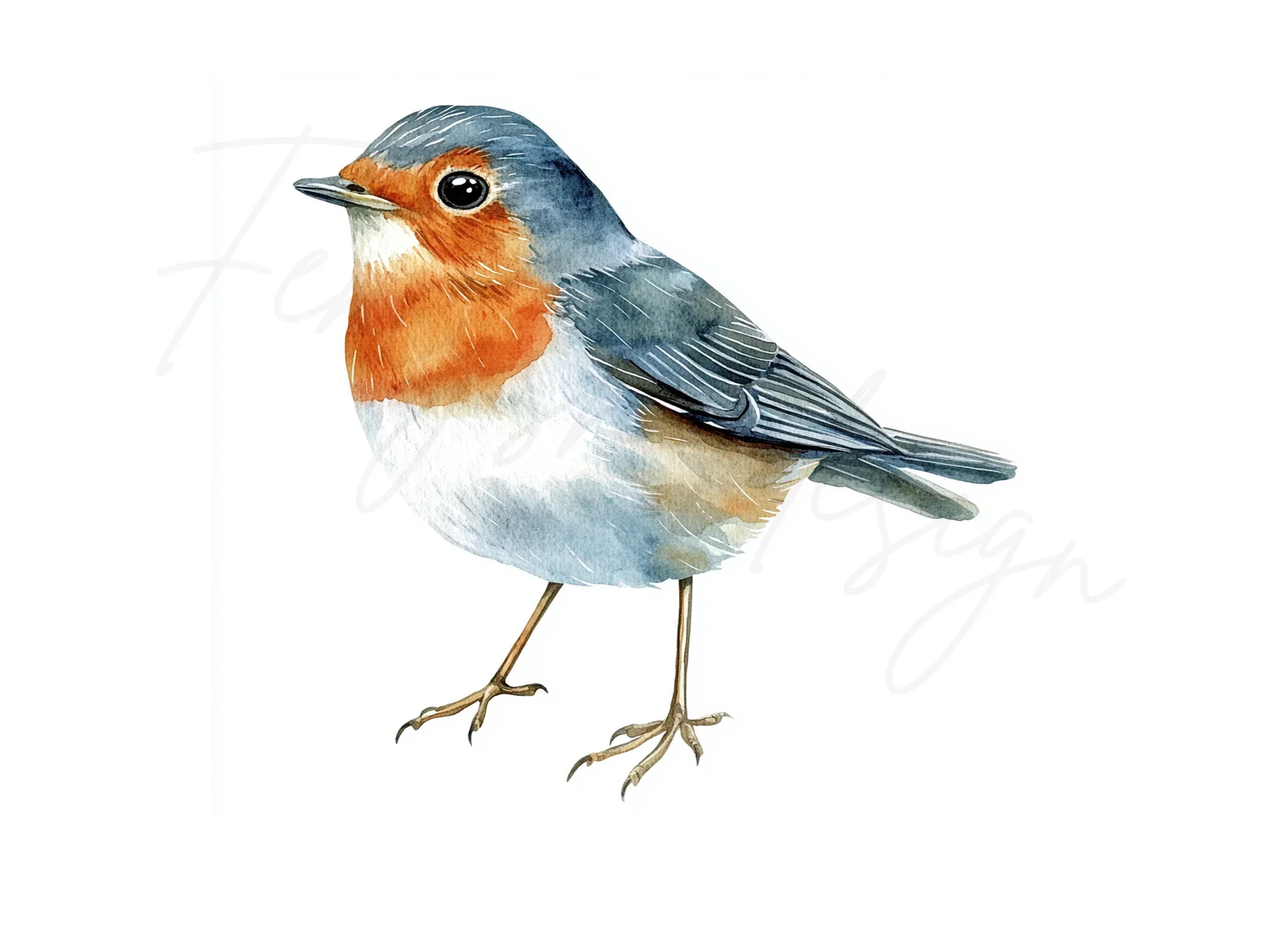 European Robin Bird Clipart Bundle - Image 3