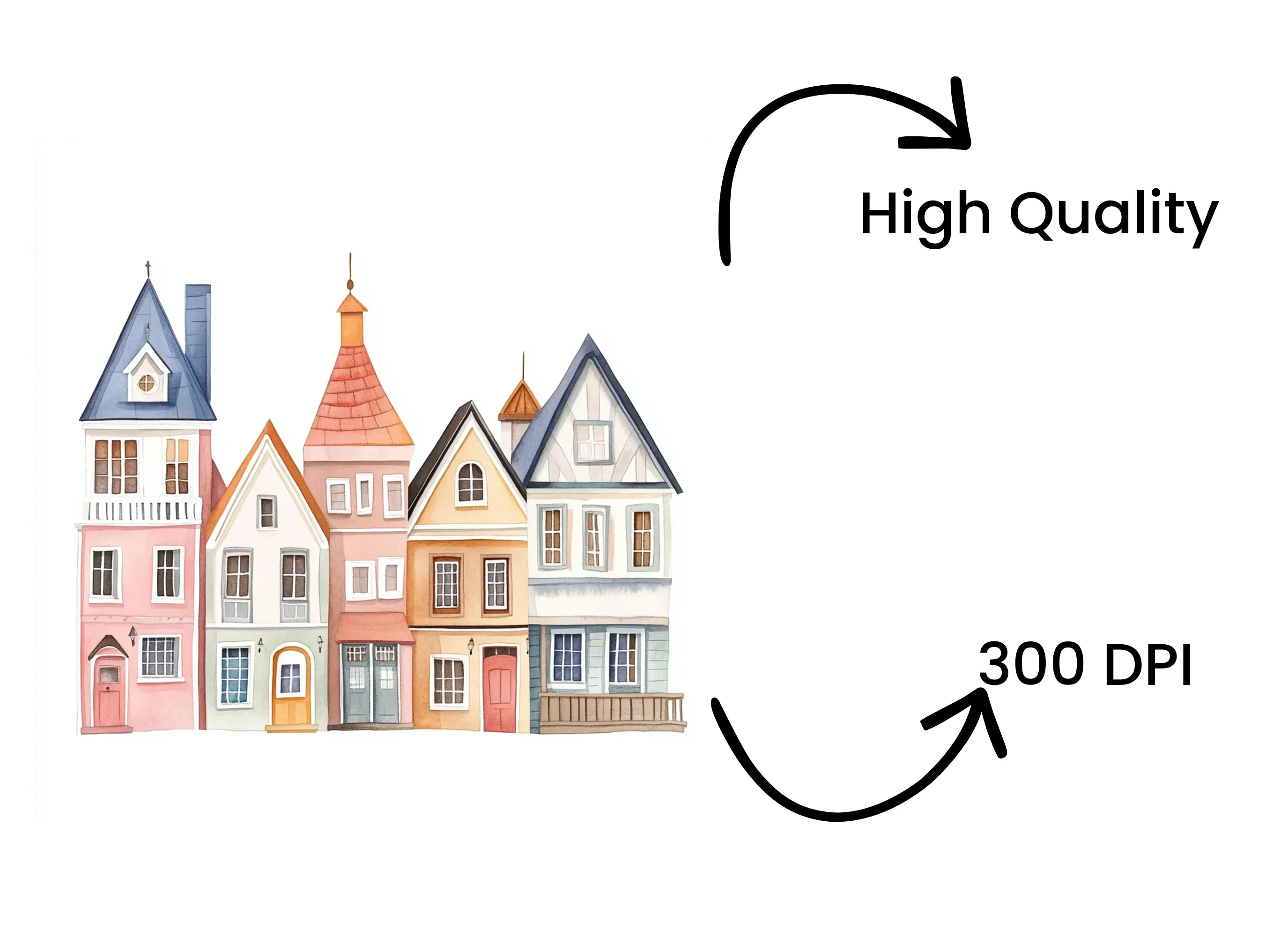 European Townhouse Clipart Bundle - Image 4