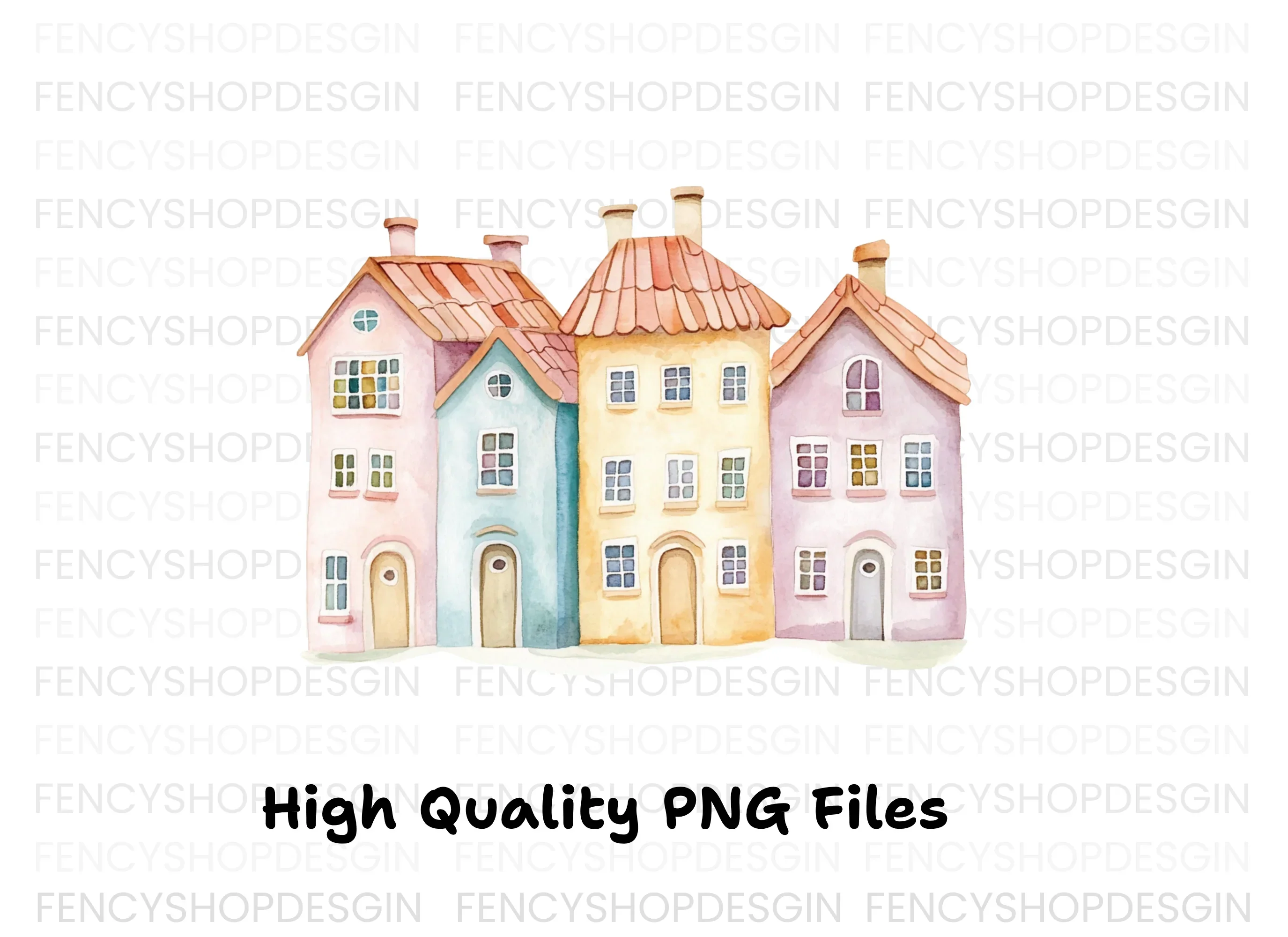 European Townhouses Clipart Bundle - Image 2