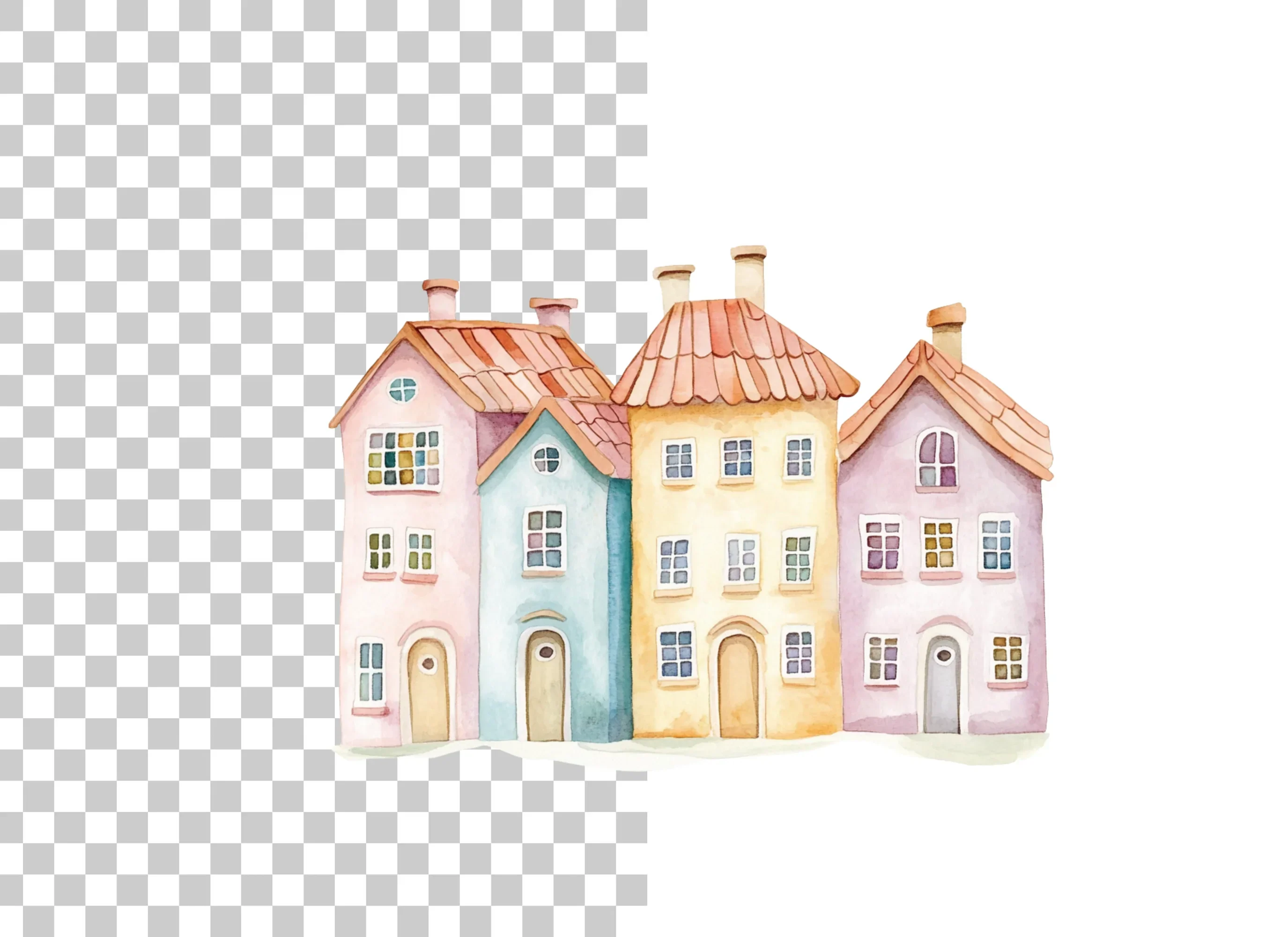 European Townhouses Clipart Bundle - Image 6