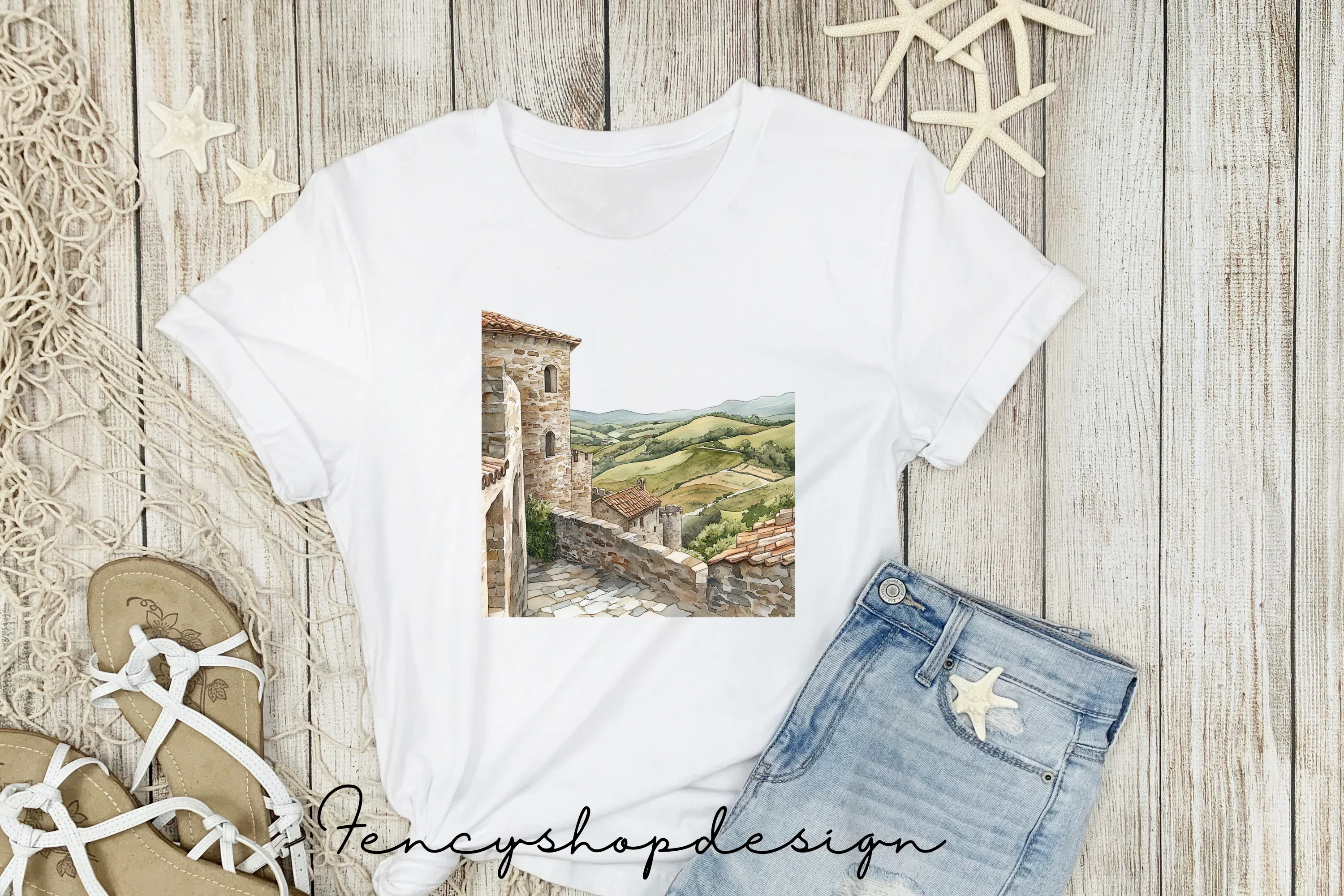 European Village Landscape Clipart Bundle - Image 5