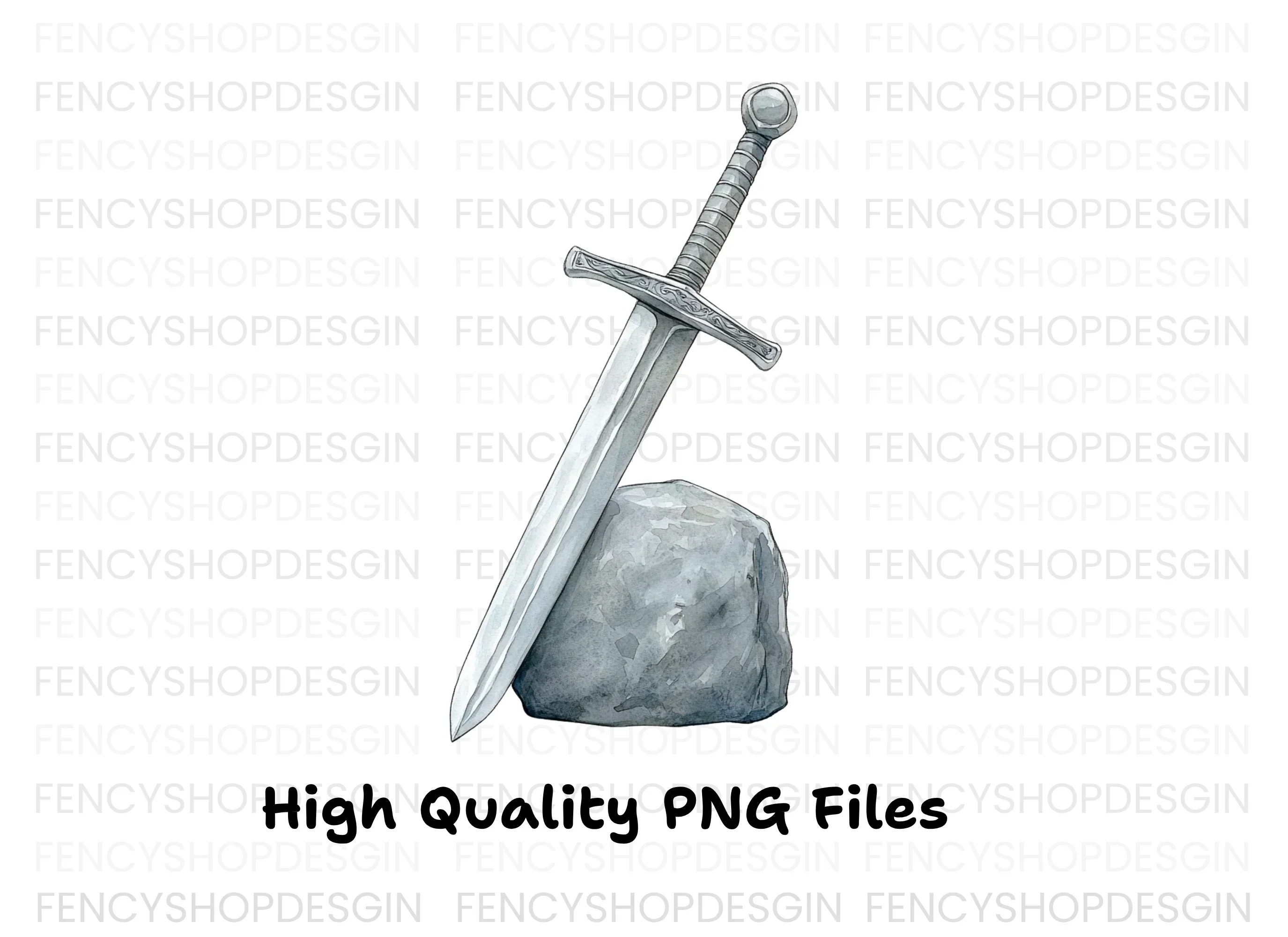 Excalibur Sword in Stone Clipart Bundle - Image 3