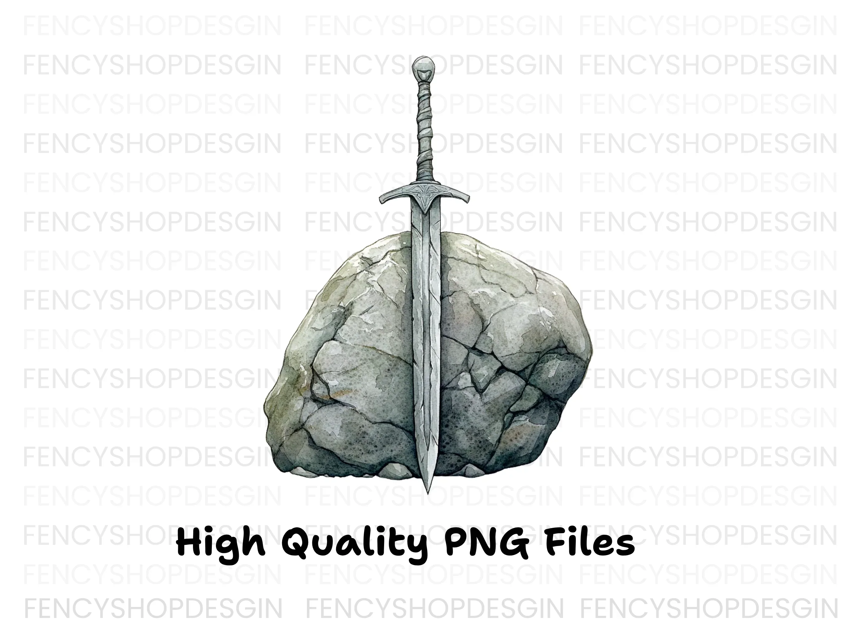 Excalibur Sword in Stone Clipart Bundle - Image 3