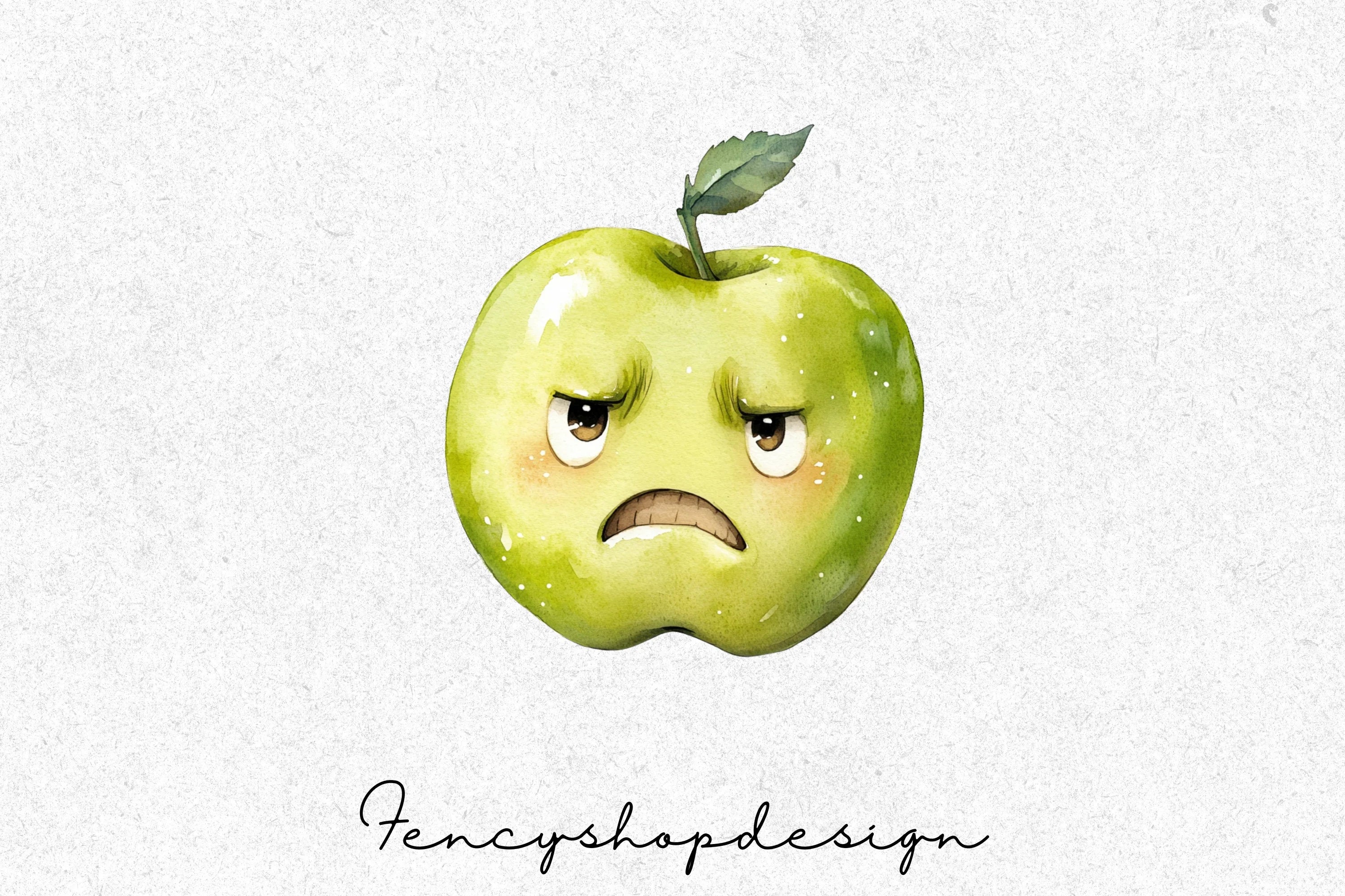 Expressive Apple Faces Clipart Bundle - Image 4