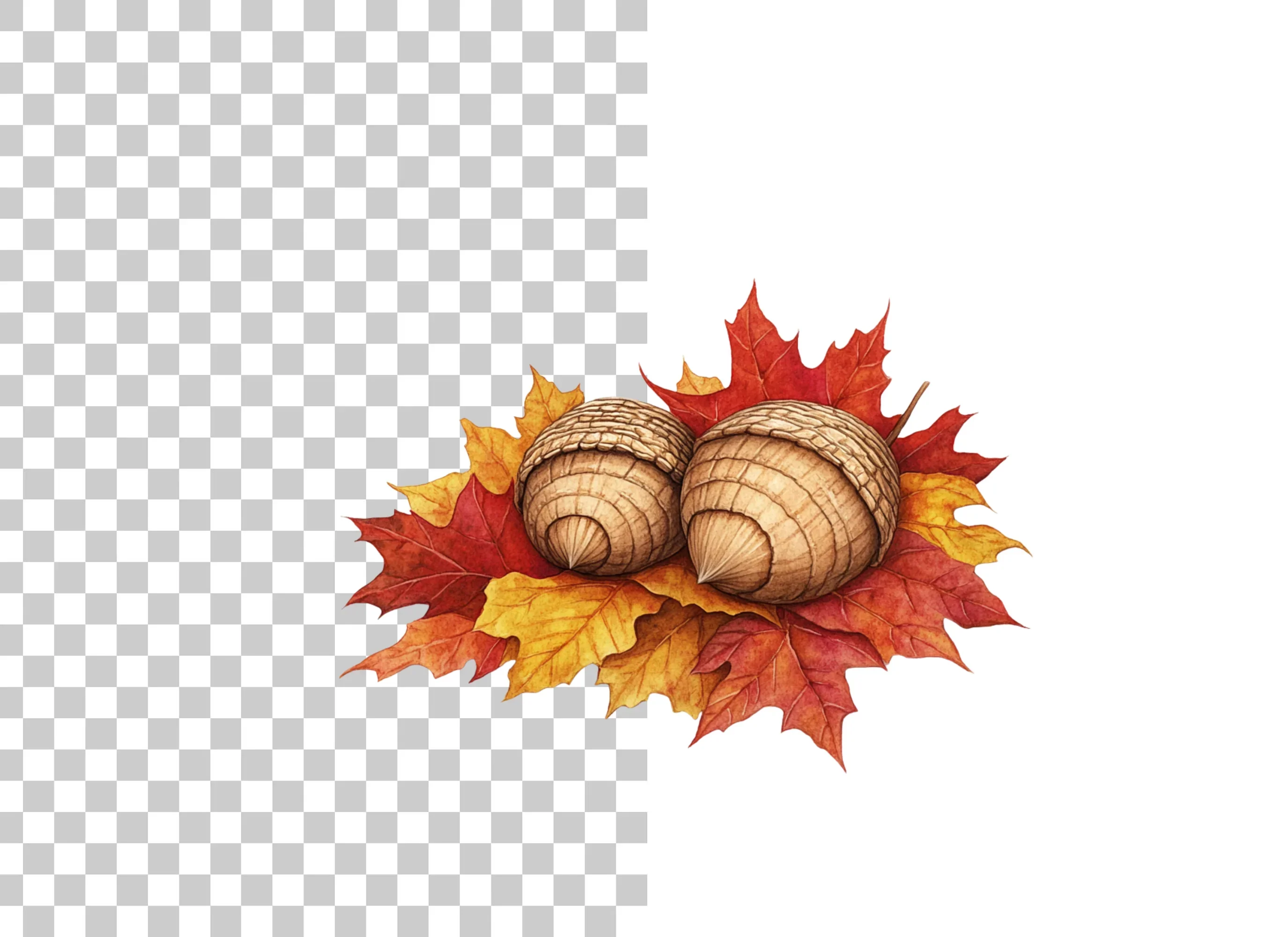 Fall Leaves and Acorns Clipart Bundle - Image 2