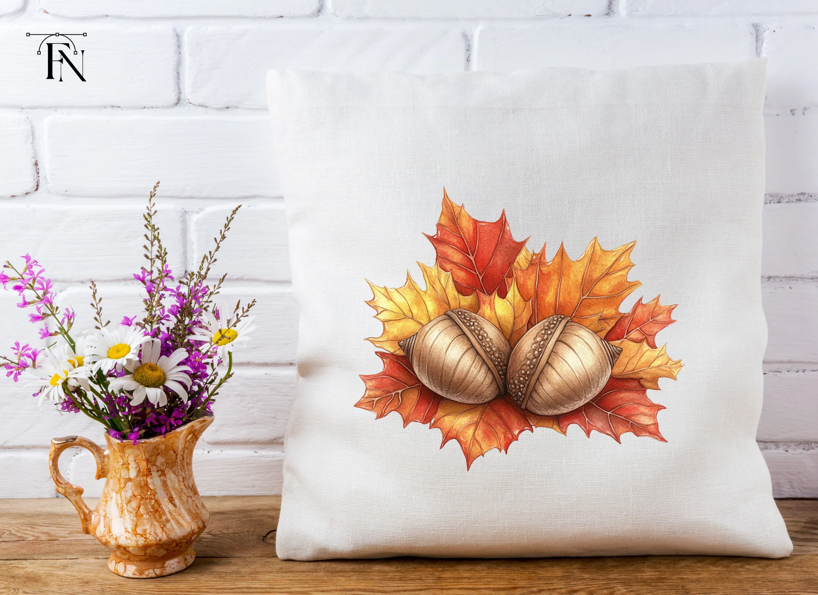 Fall Leaves and Acorns Clipart Bundle - Image 4