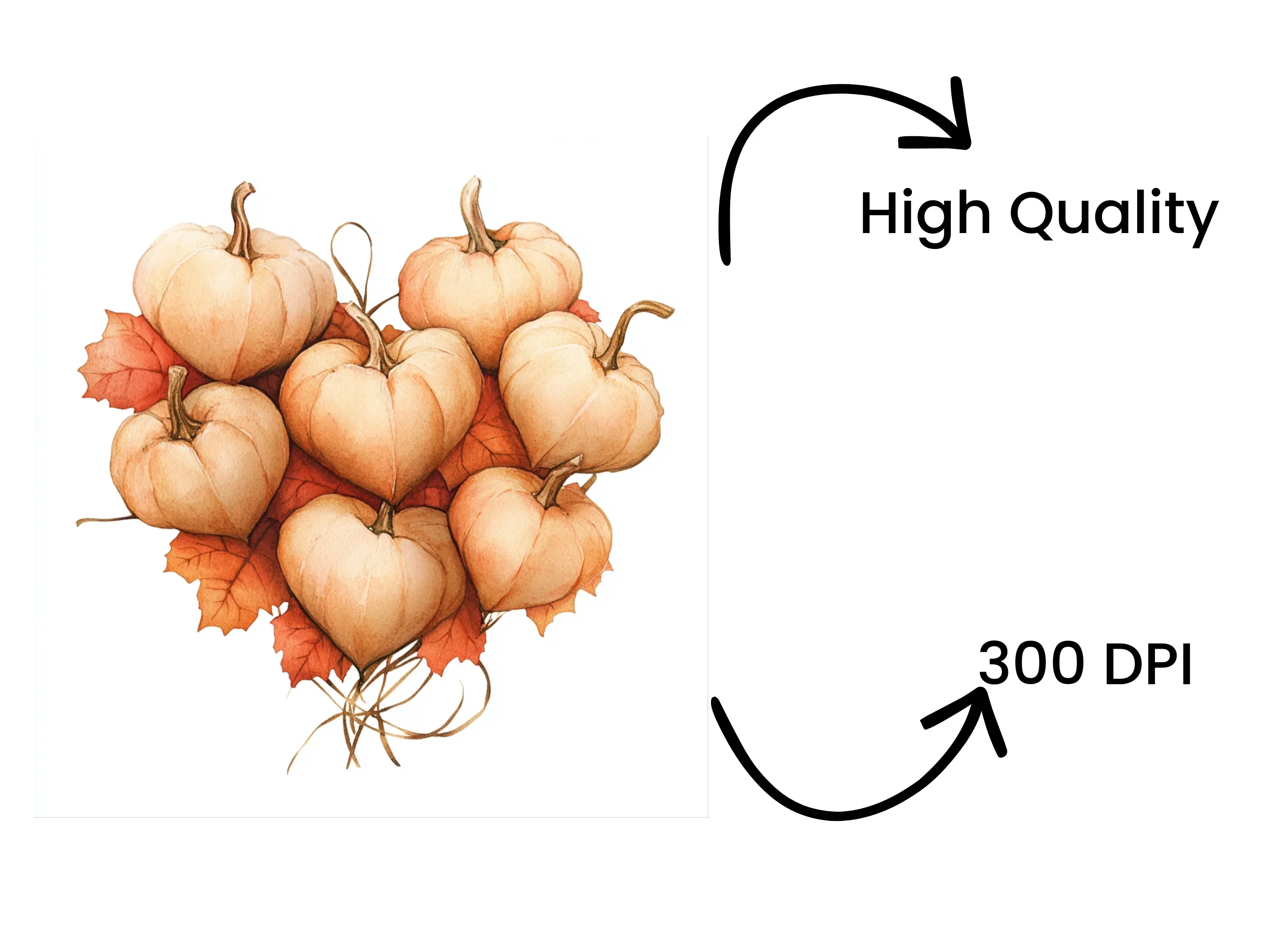 Fall Leaves & Pumpkin Heart Clipart Bundle - Image 4