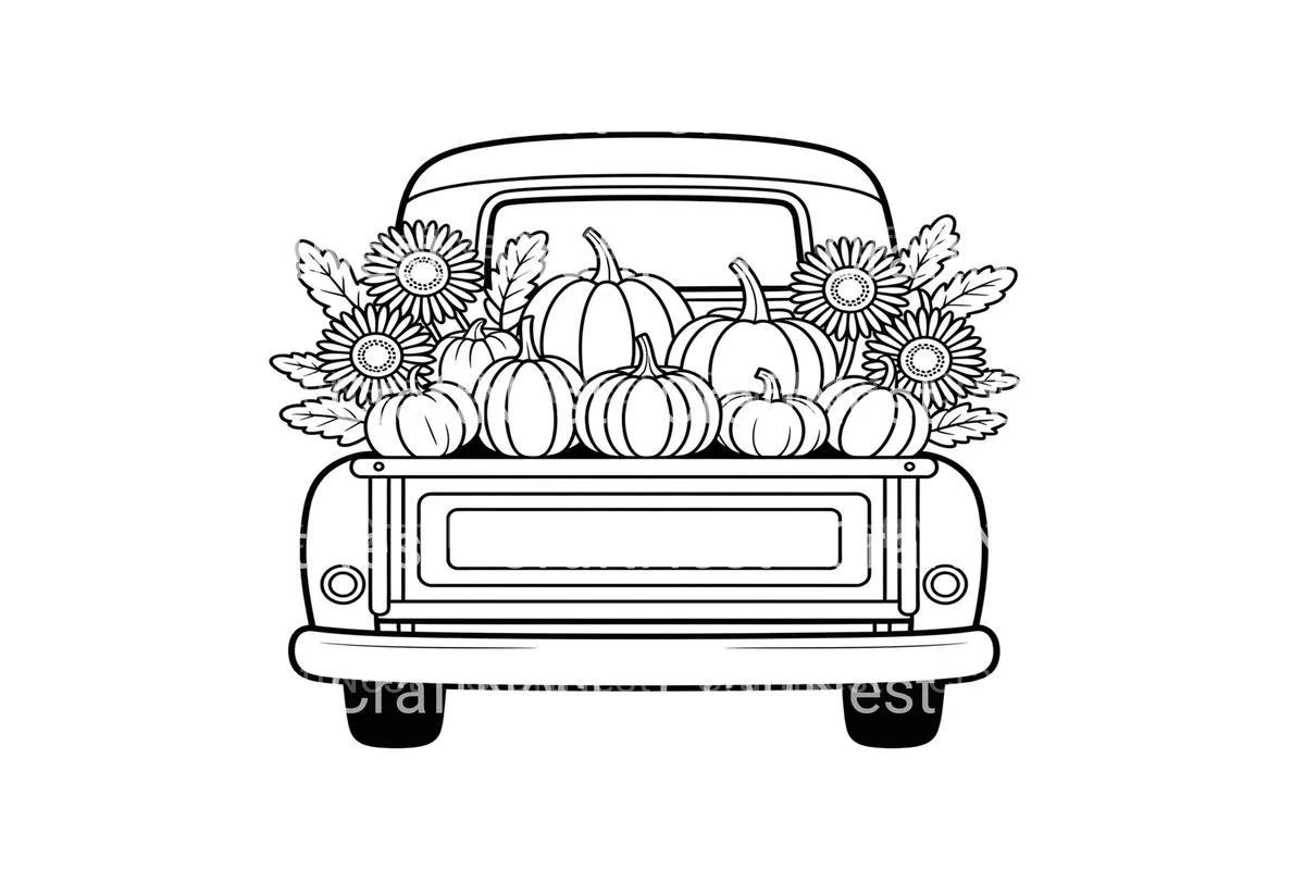 Fall Truck with Pumpkins Coloring Books - Image 4